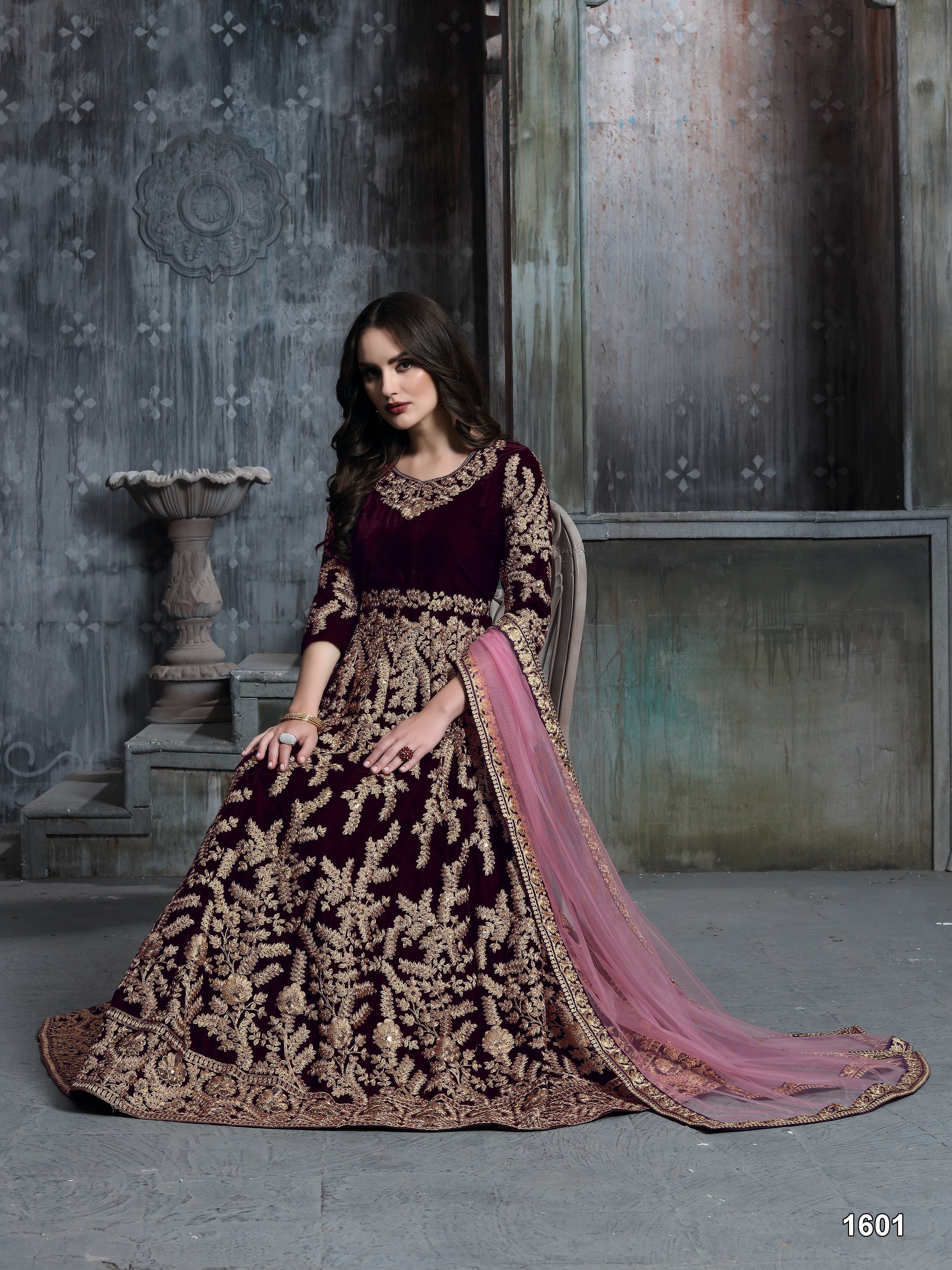 Velvet Embrace Designer Gown LXGW0001