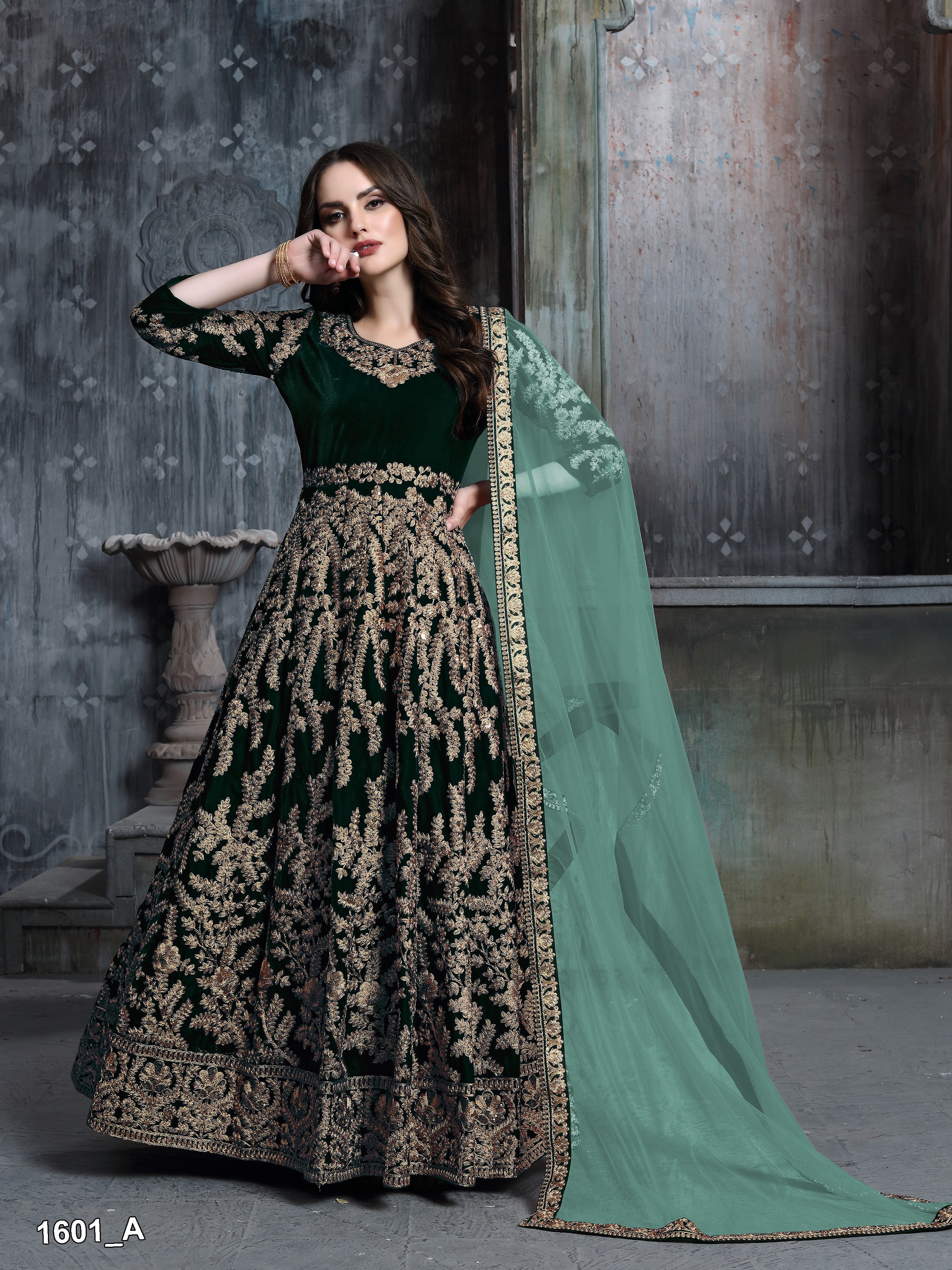 Velvet Embrace Designer Gown LXGW0001