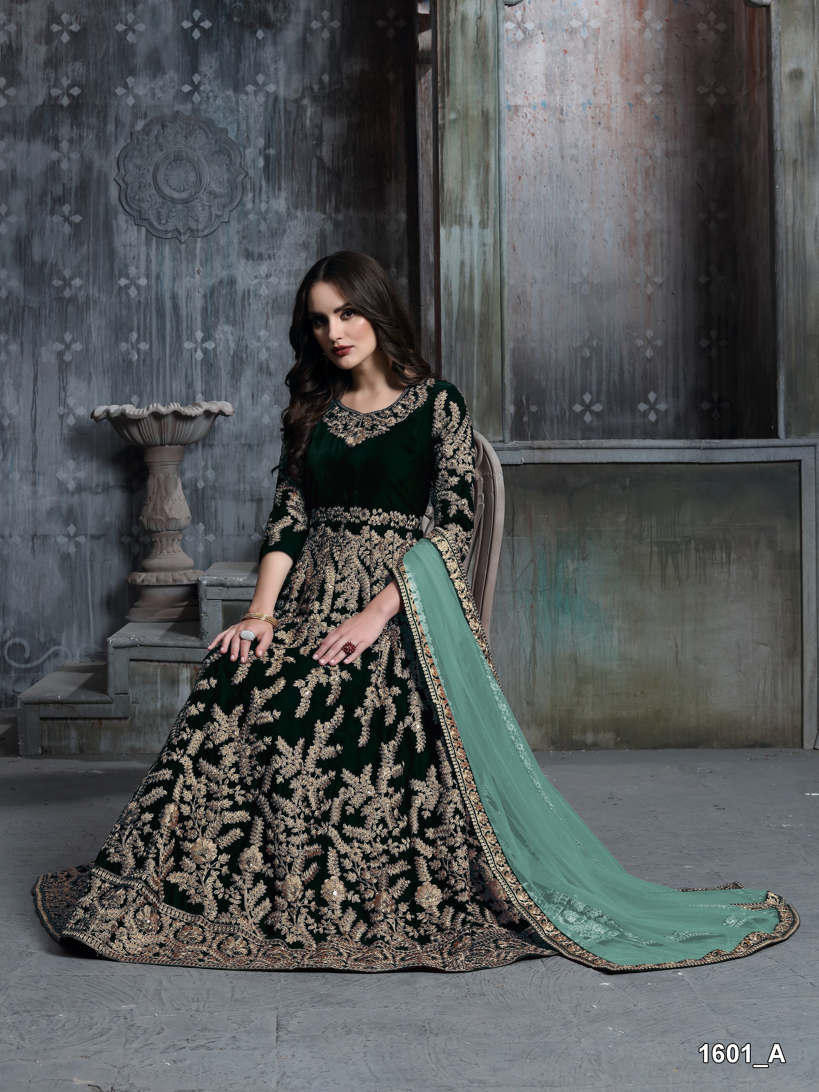 Velvet Embrace Designer Gown LXGW0001