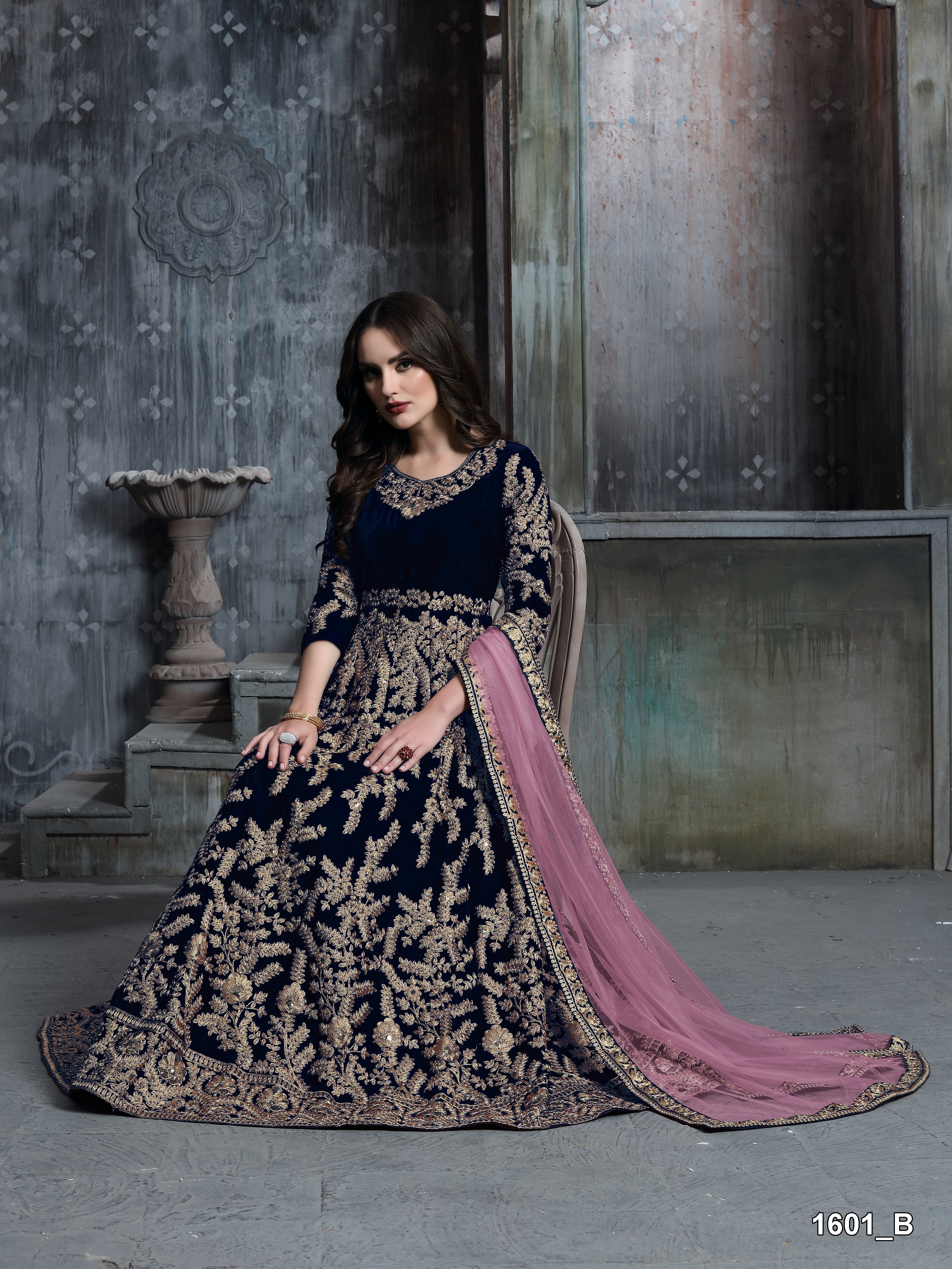 Velvet Embrace Designer Gown LXGW0001
