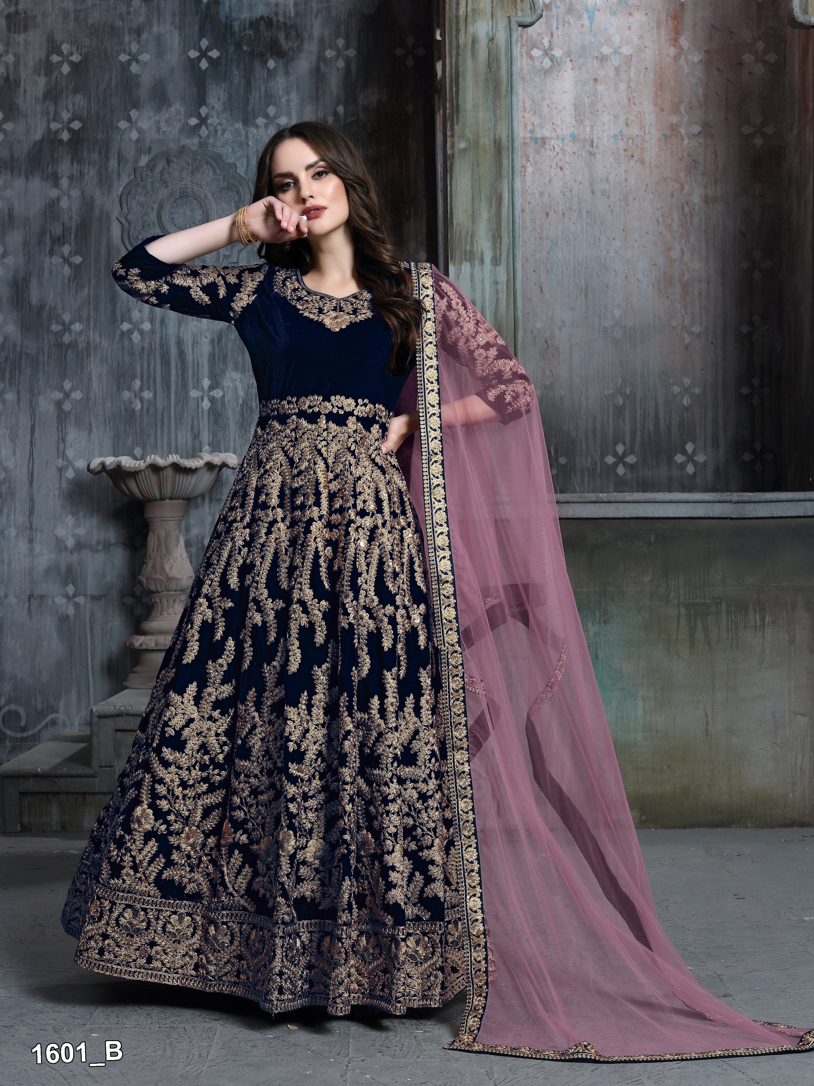 Velvet Embrace Designer Gown LXGW0001