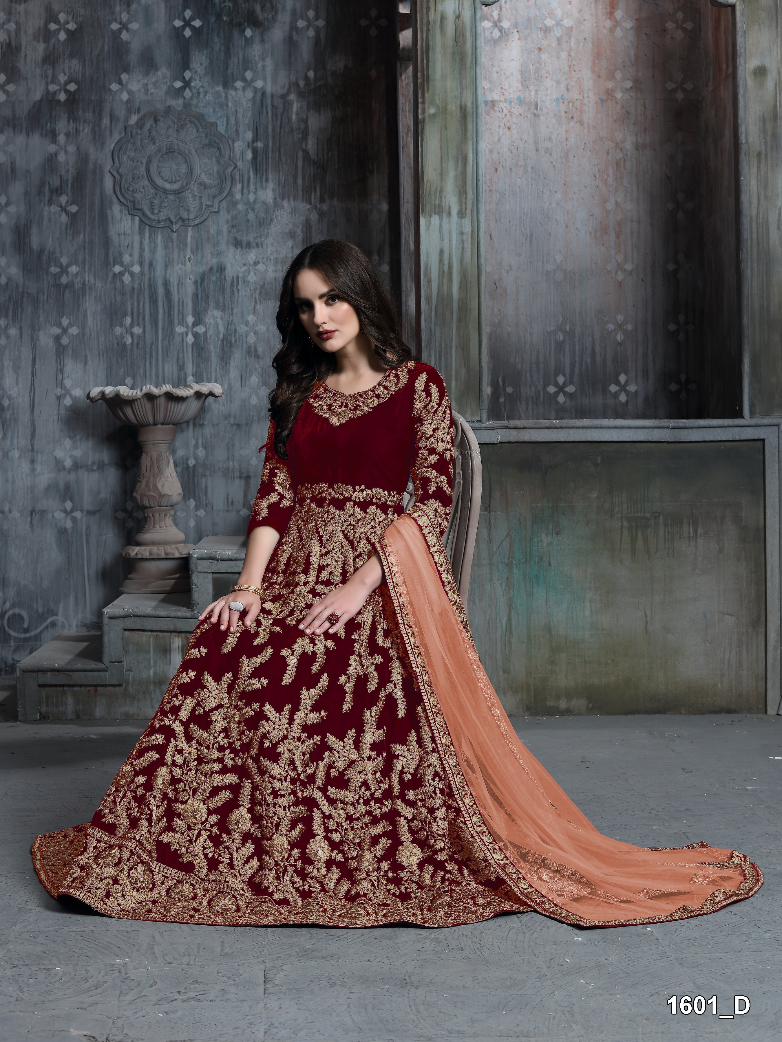 Velvet Embrace Designer Gown LXGW0001