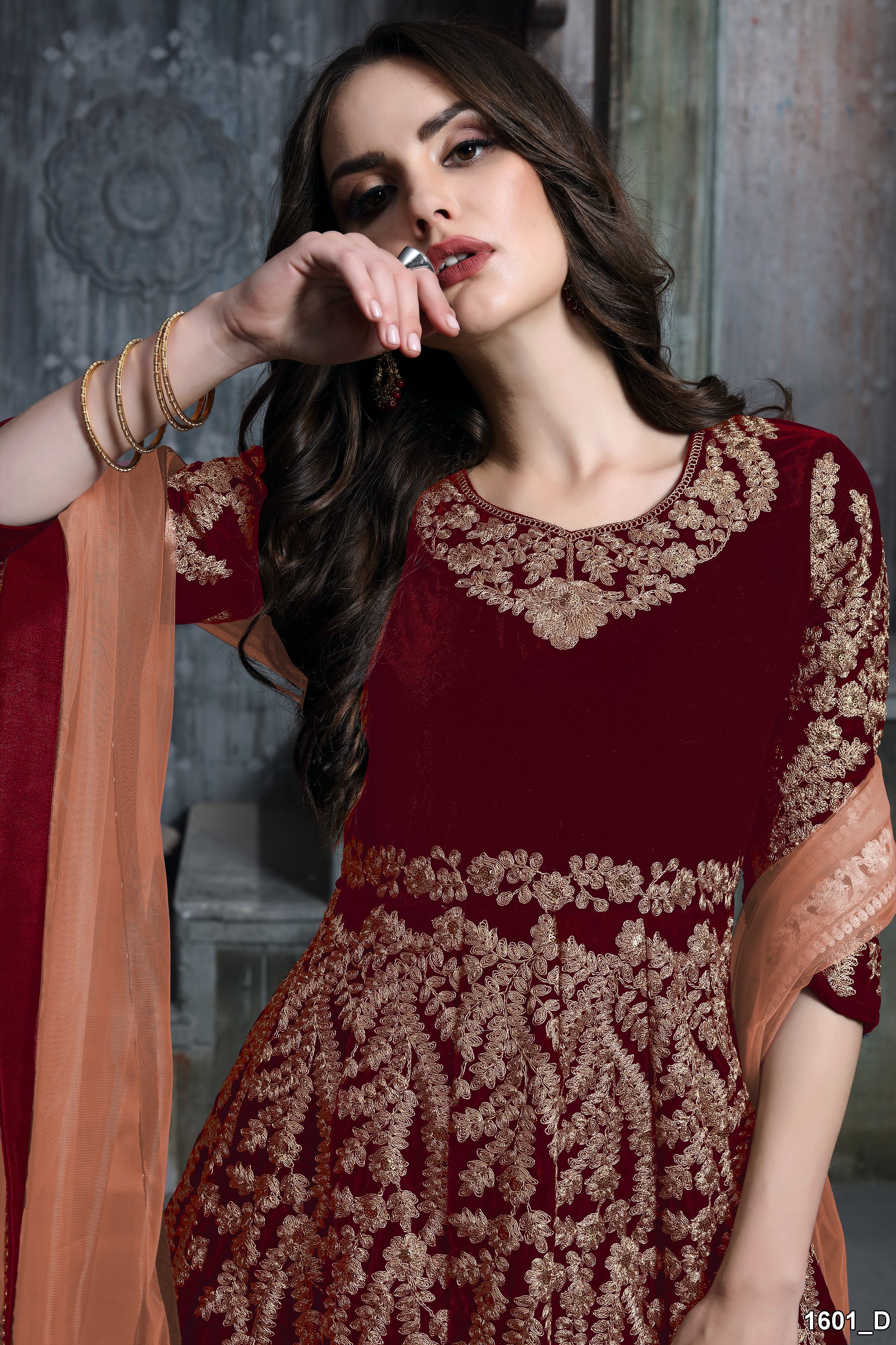 Velvet Embrace Designer Gown LXGW0001