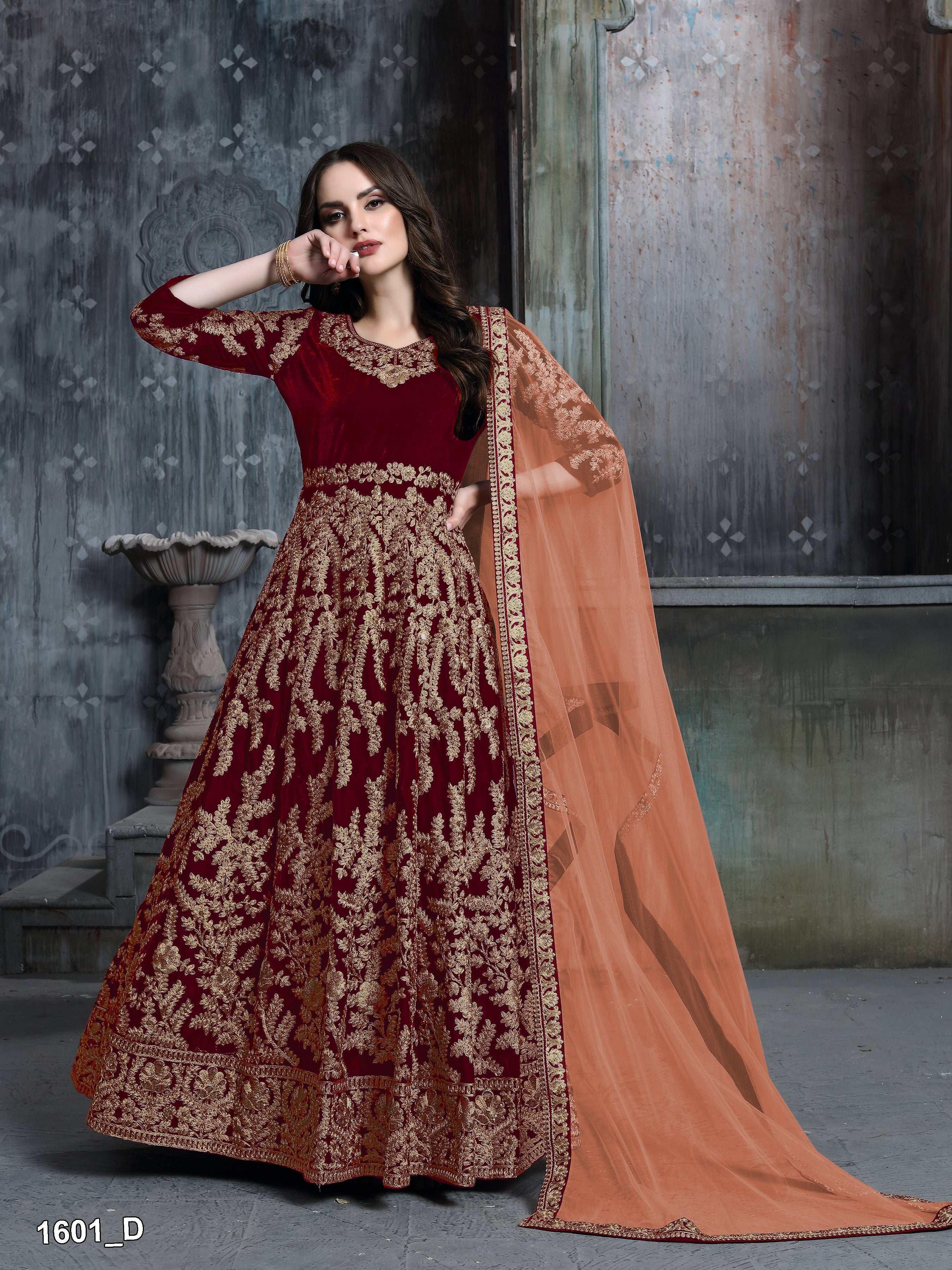 Velvet Embrace Designer Gown LXGW0001