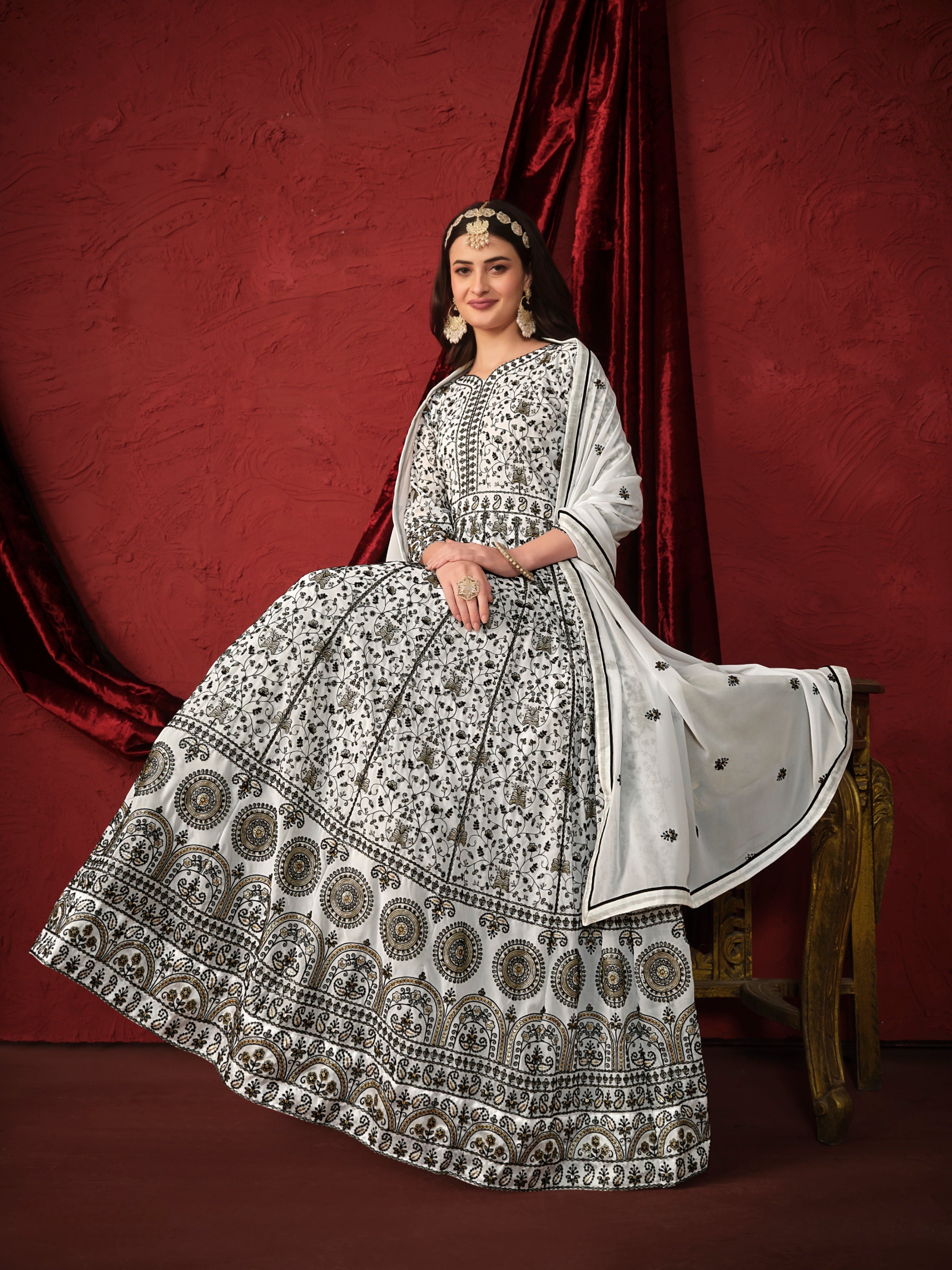 Faux georgette designer gown LXGW0009