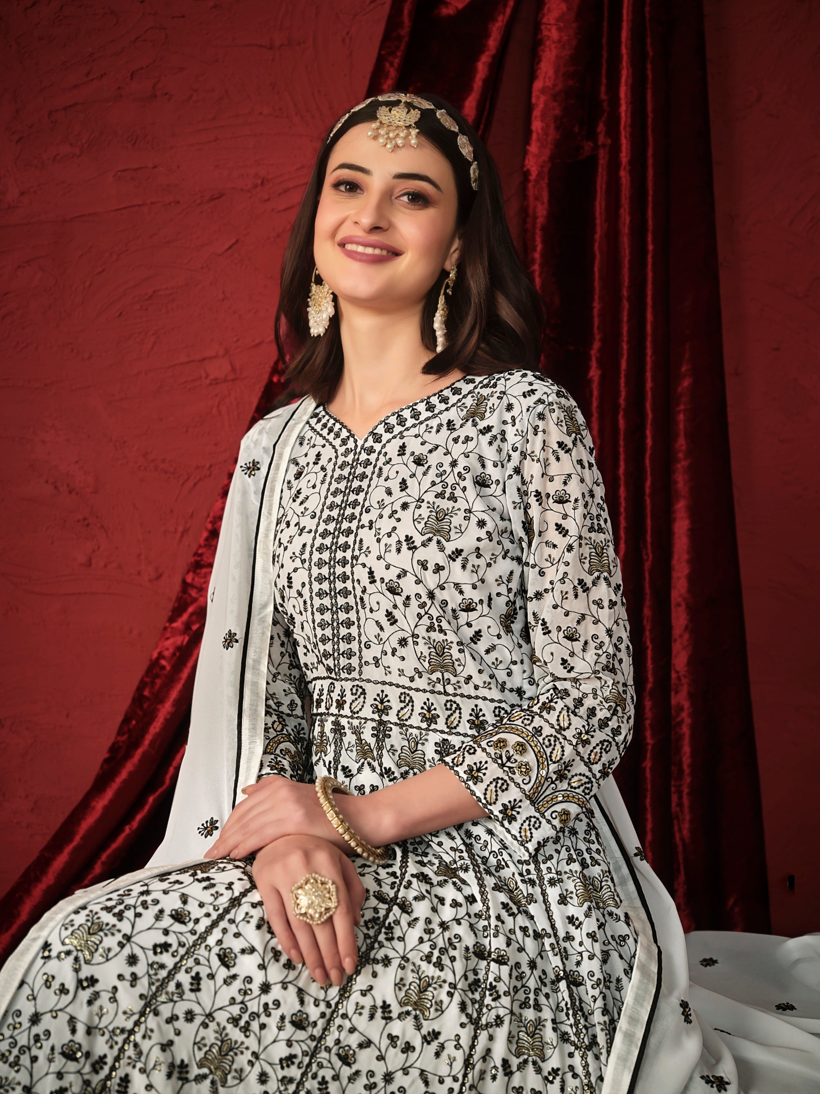 Faux georgette designer gown LXGW0009