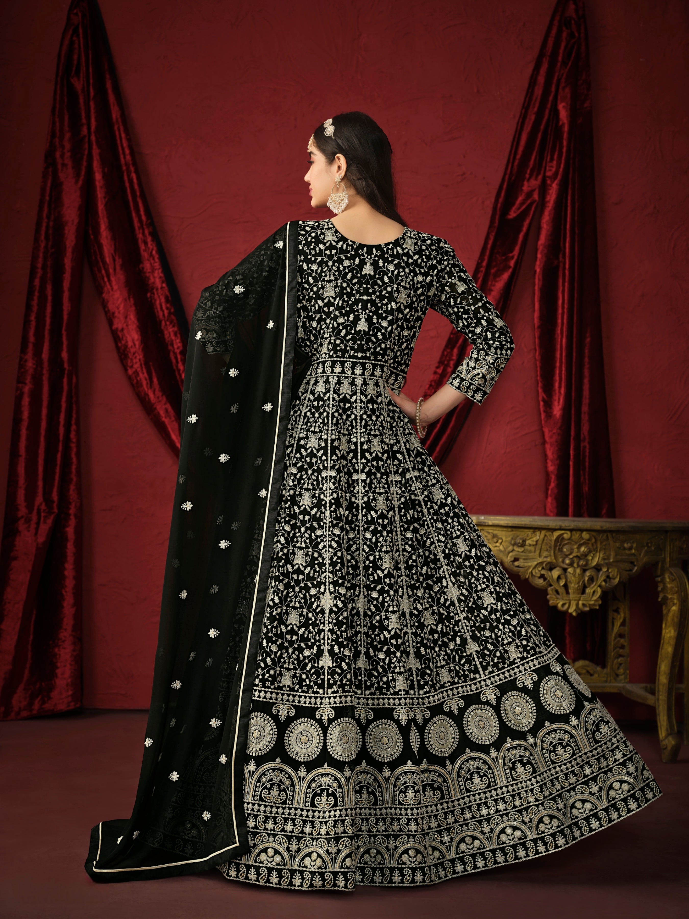 Faux georgette designer gown LXGW0009