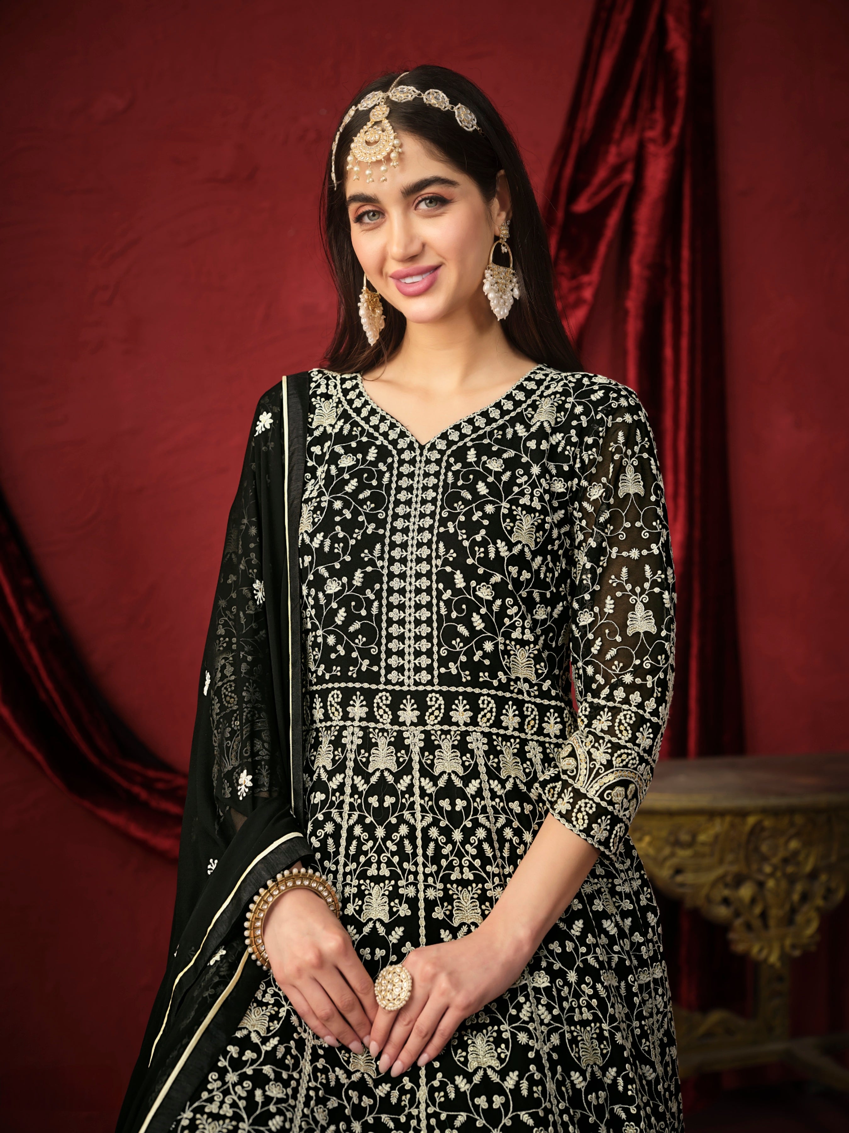 Faux georgette designer gown LXGW0009