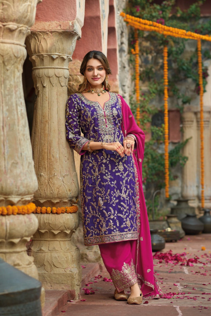 Heavy Embroidered Chinon Suit  EAST0008