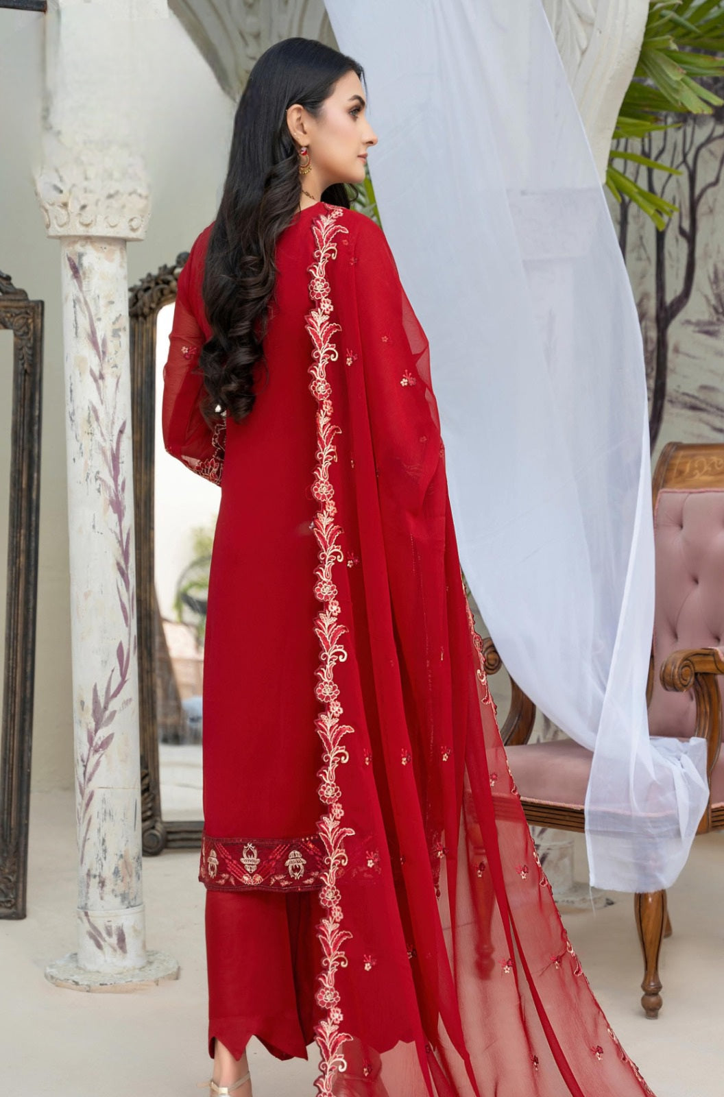 Georgette Glow Ensemble PAKISTANI SUITS LXPK0045