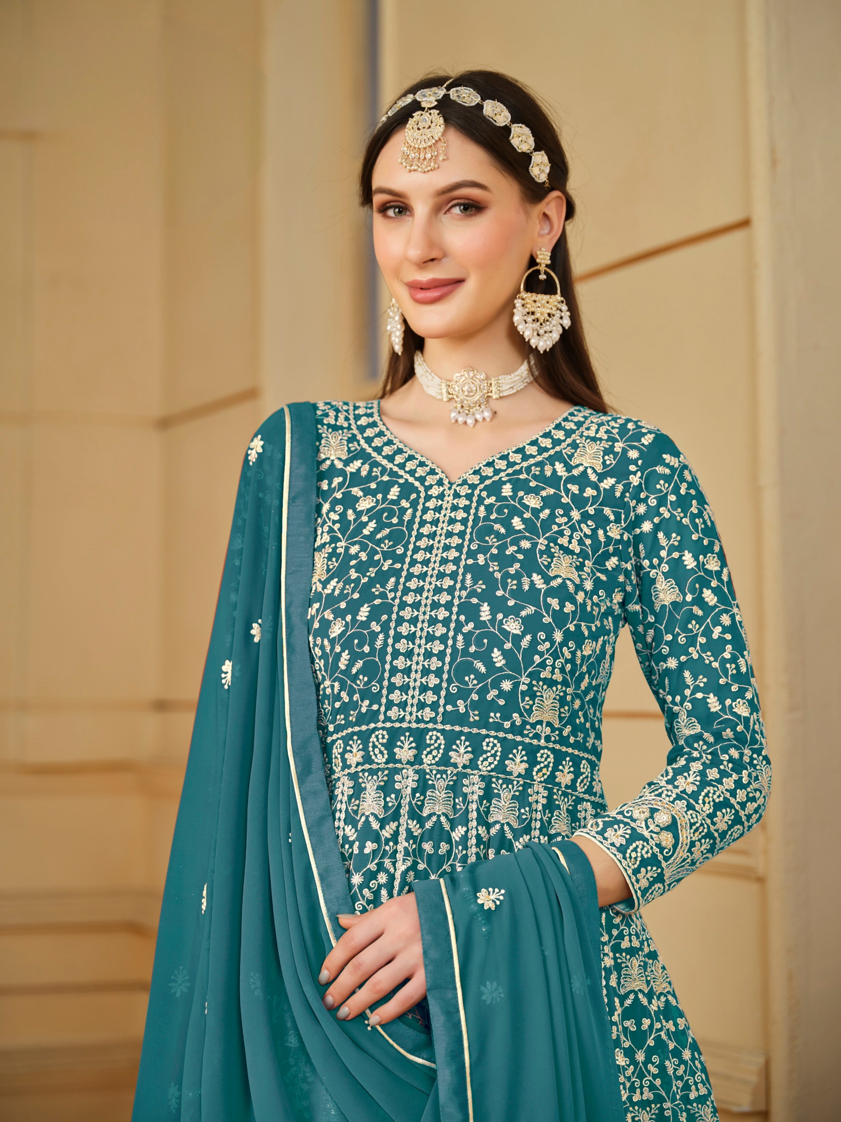 Faux georgette Designer Gown LXGW0019