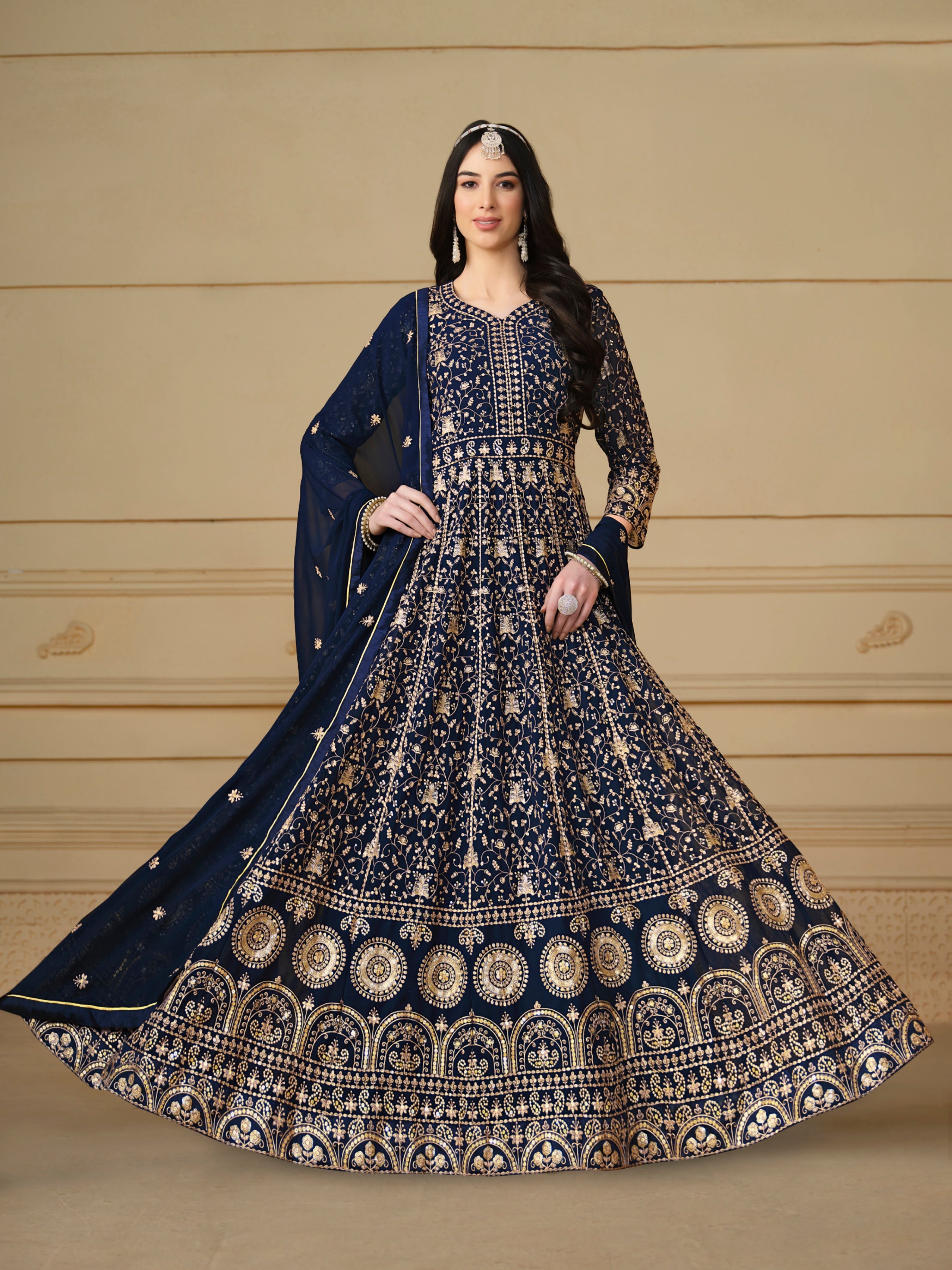 Faux georgette Designer gown LXGW0020