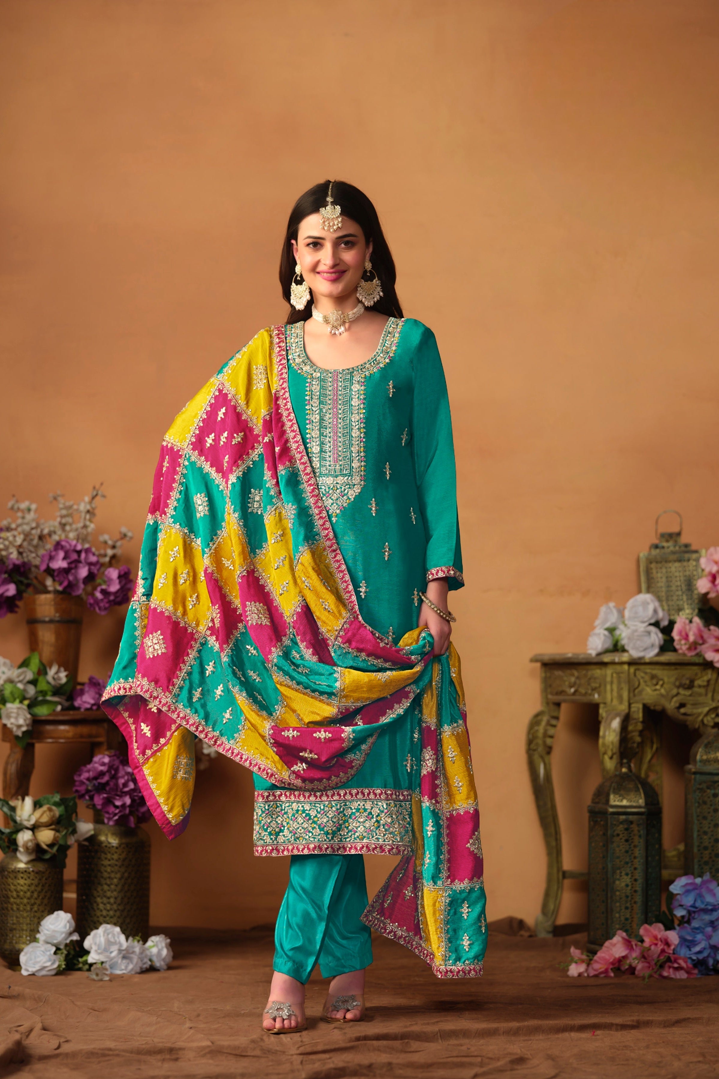 Graceful Chinon Suit Set with Soft Dupatta EAST0021