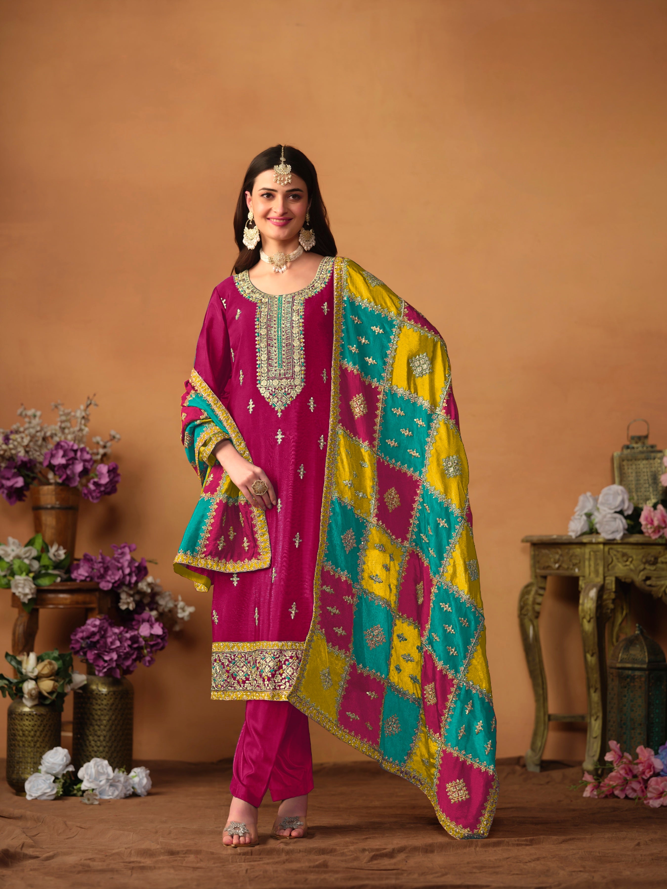 Graceful Chinon Suit Set with Soft Dupatta EAST0021
