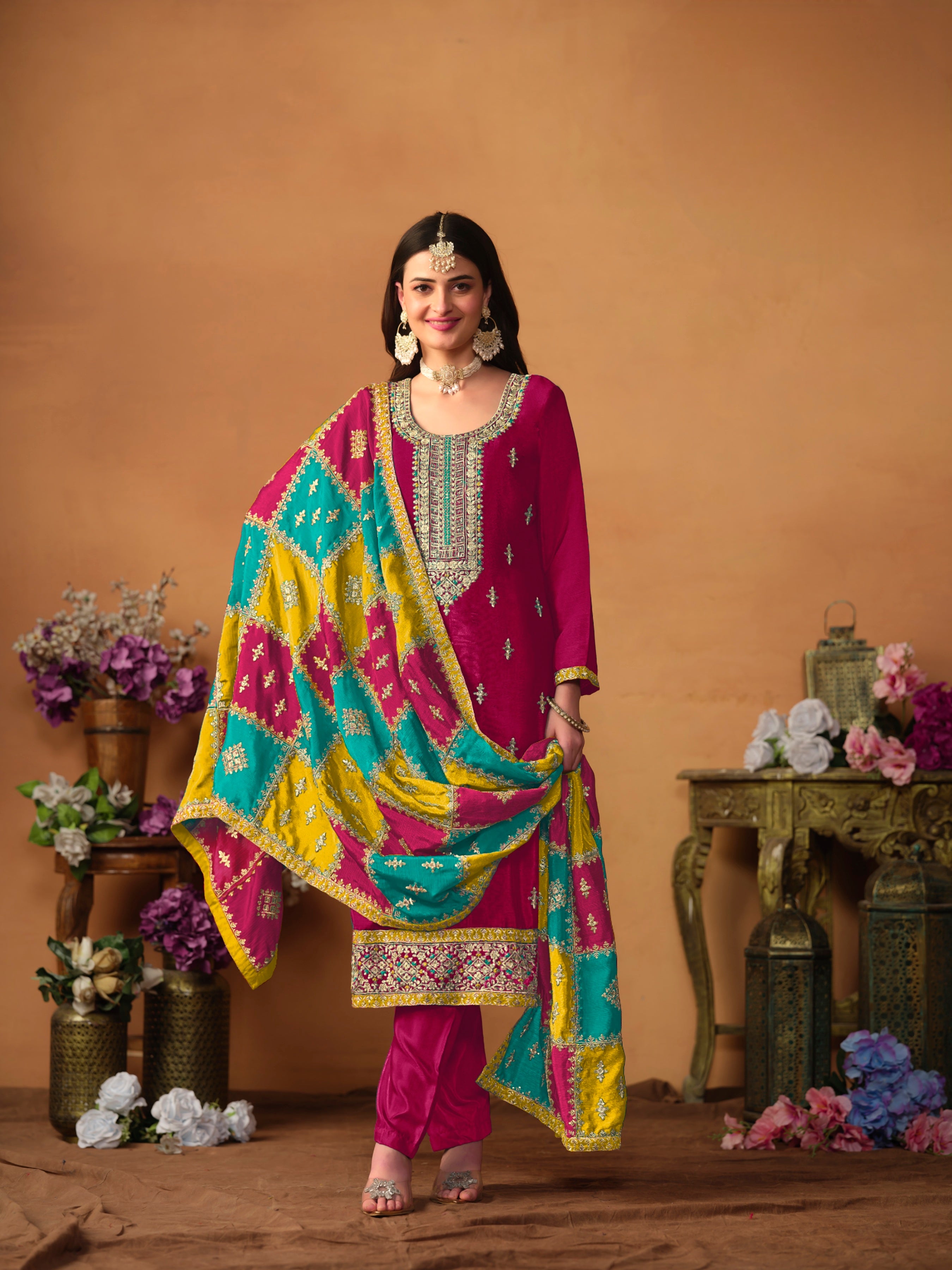 Graceful Chinon Suit Set with Soft Dupatta EAST0021