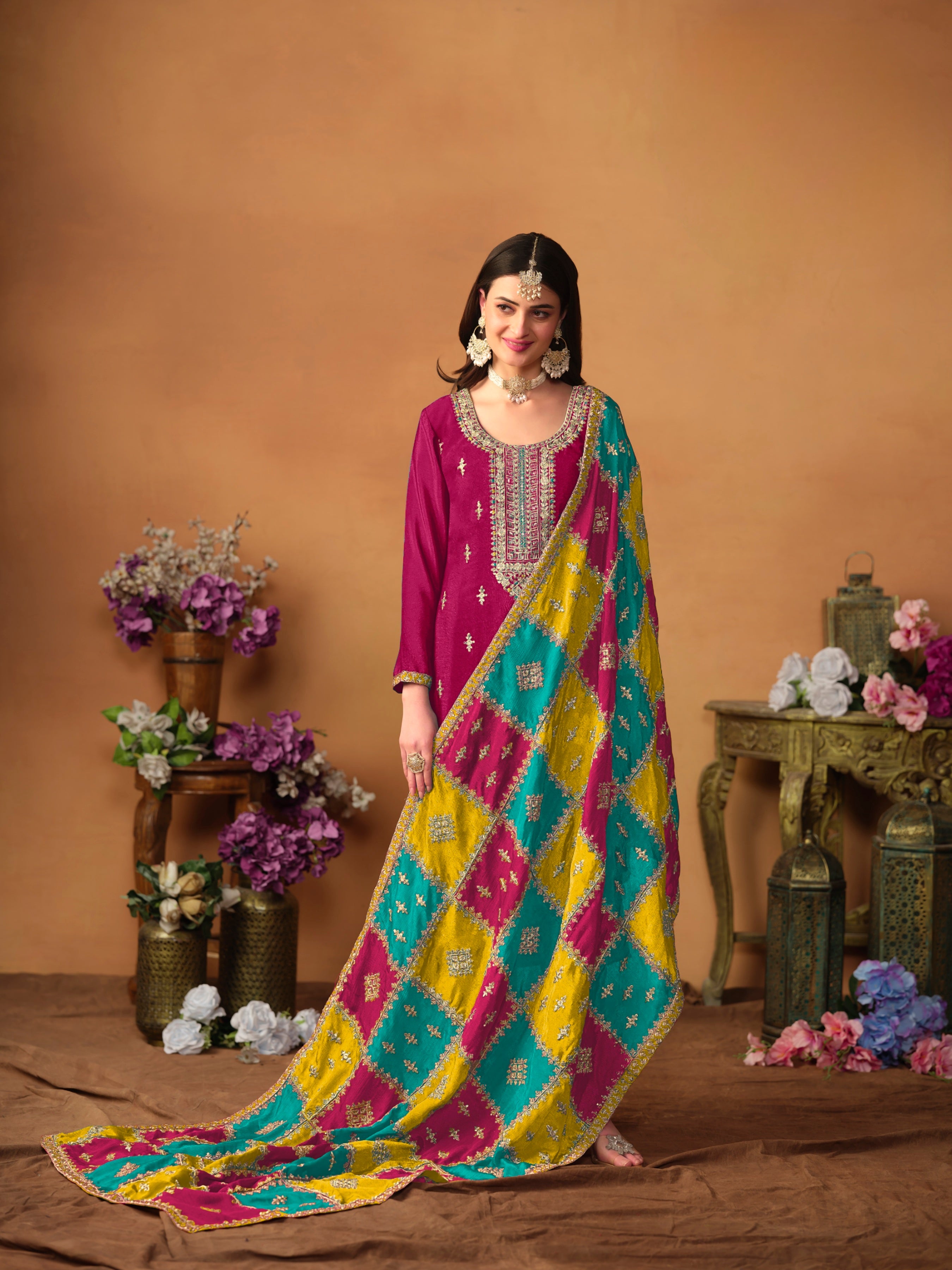 Graceful Chinon Suit Set with Soft Dupatta EAST0021