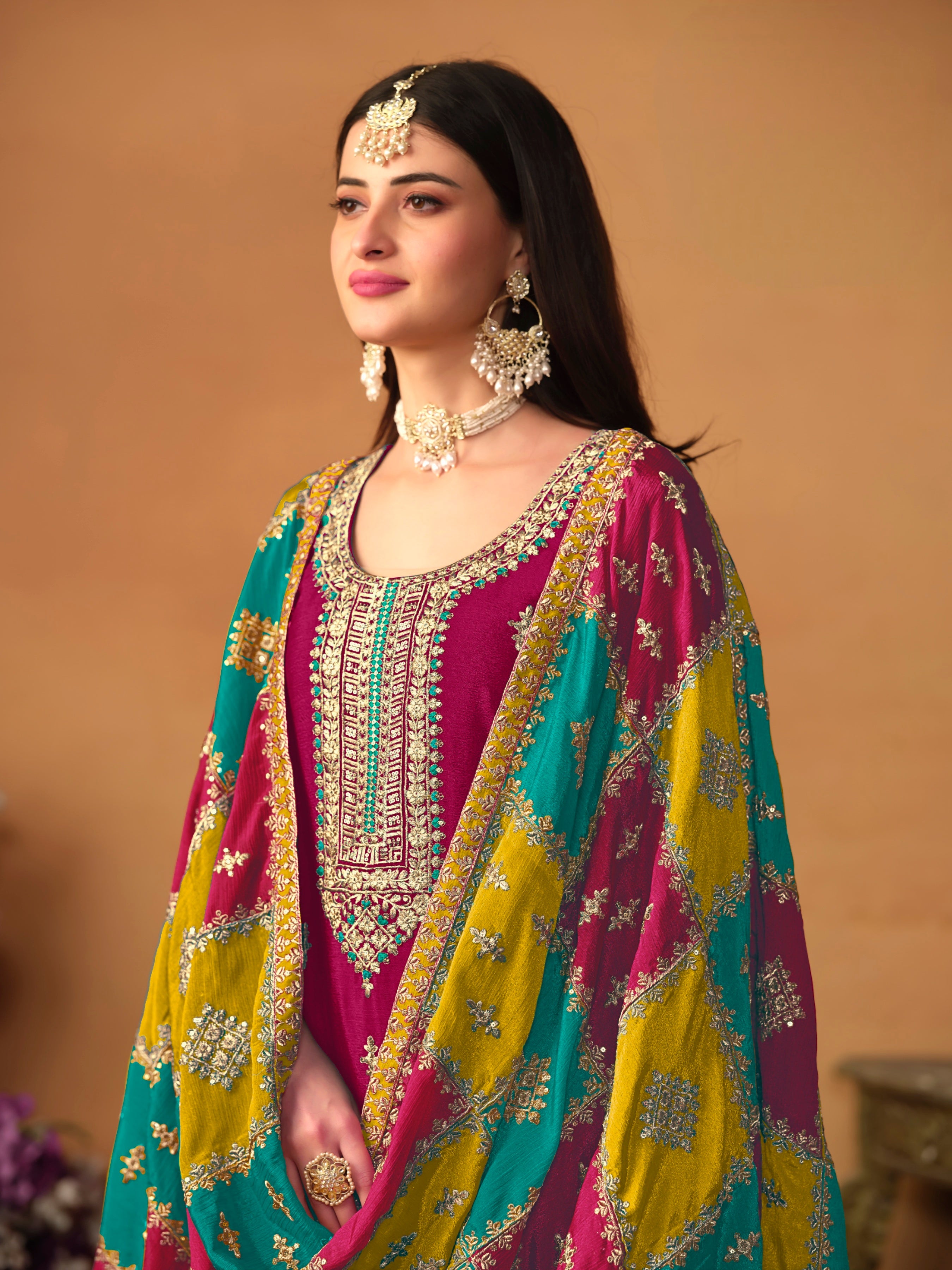 Graceful Chinon Suit Set with Soft Dupatta EAST0021