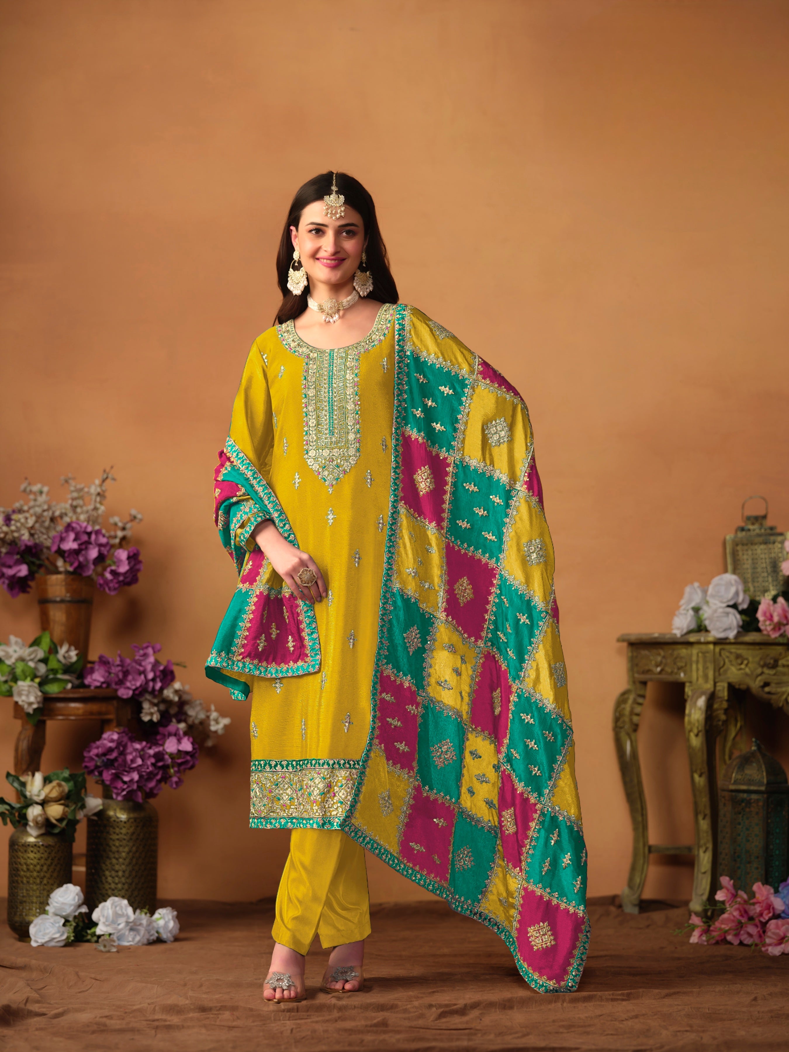 Graceful Chinon Suit Set with Soft Dupatta EAST0021