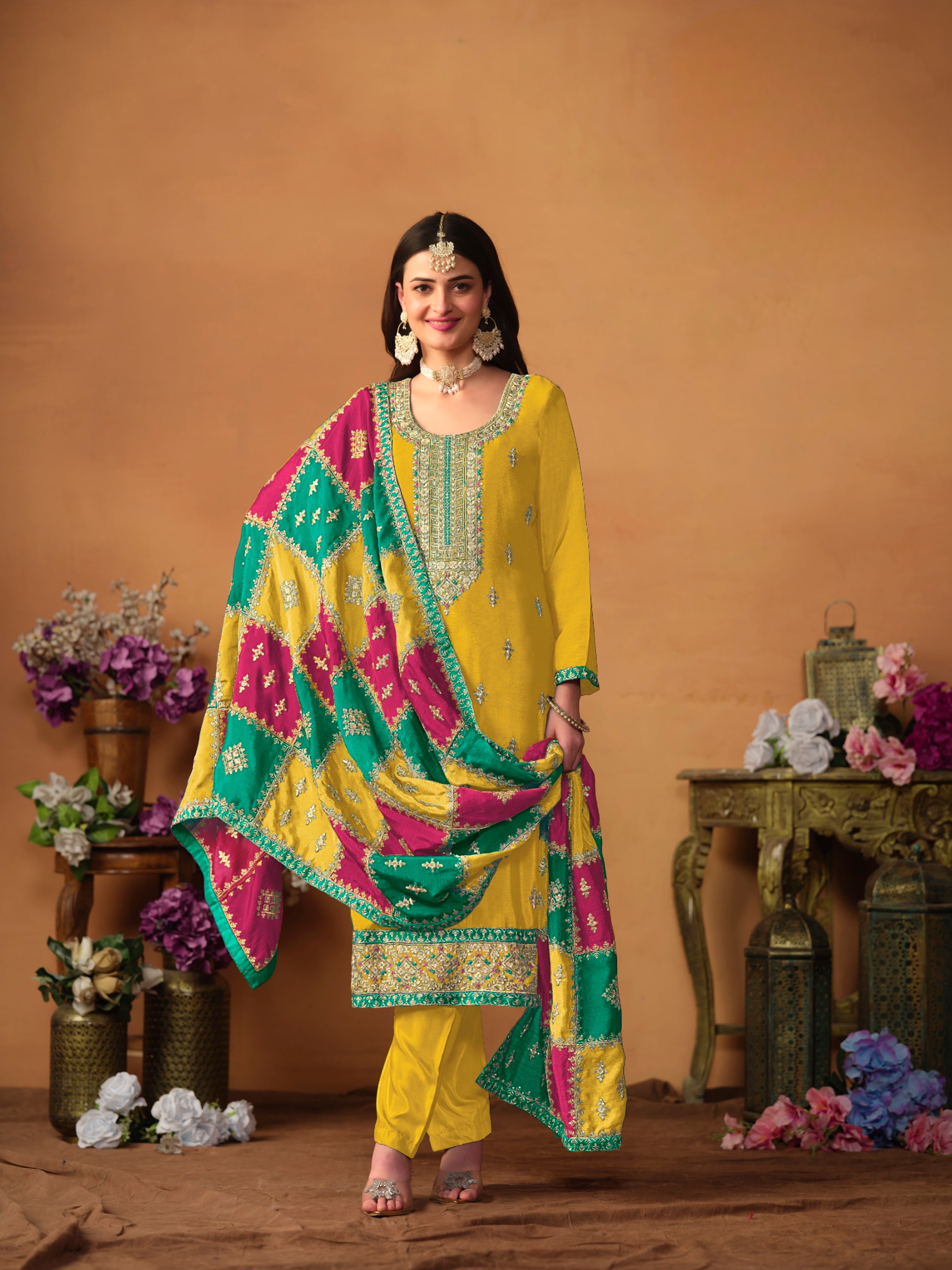 Graceful Chinon Suit Set with Soft Dupatta EAST0021