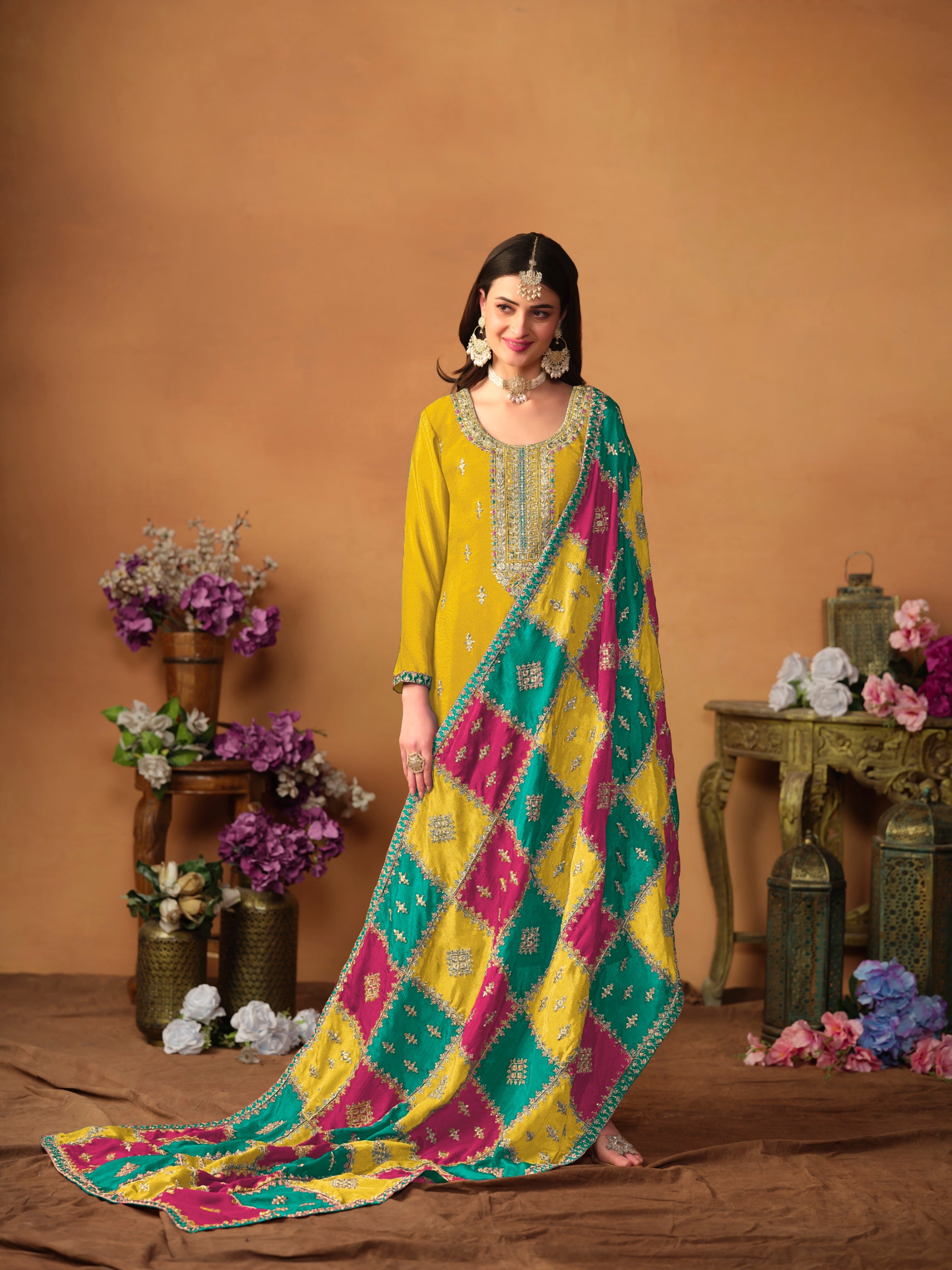 Graceful Chinon Suit Set with Soft Dupatta EAST0021