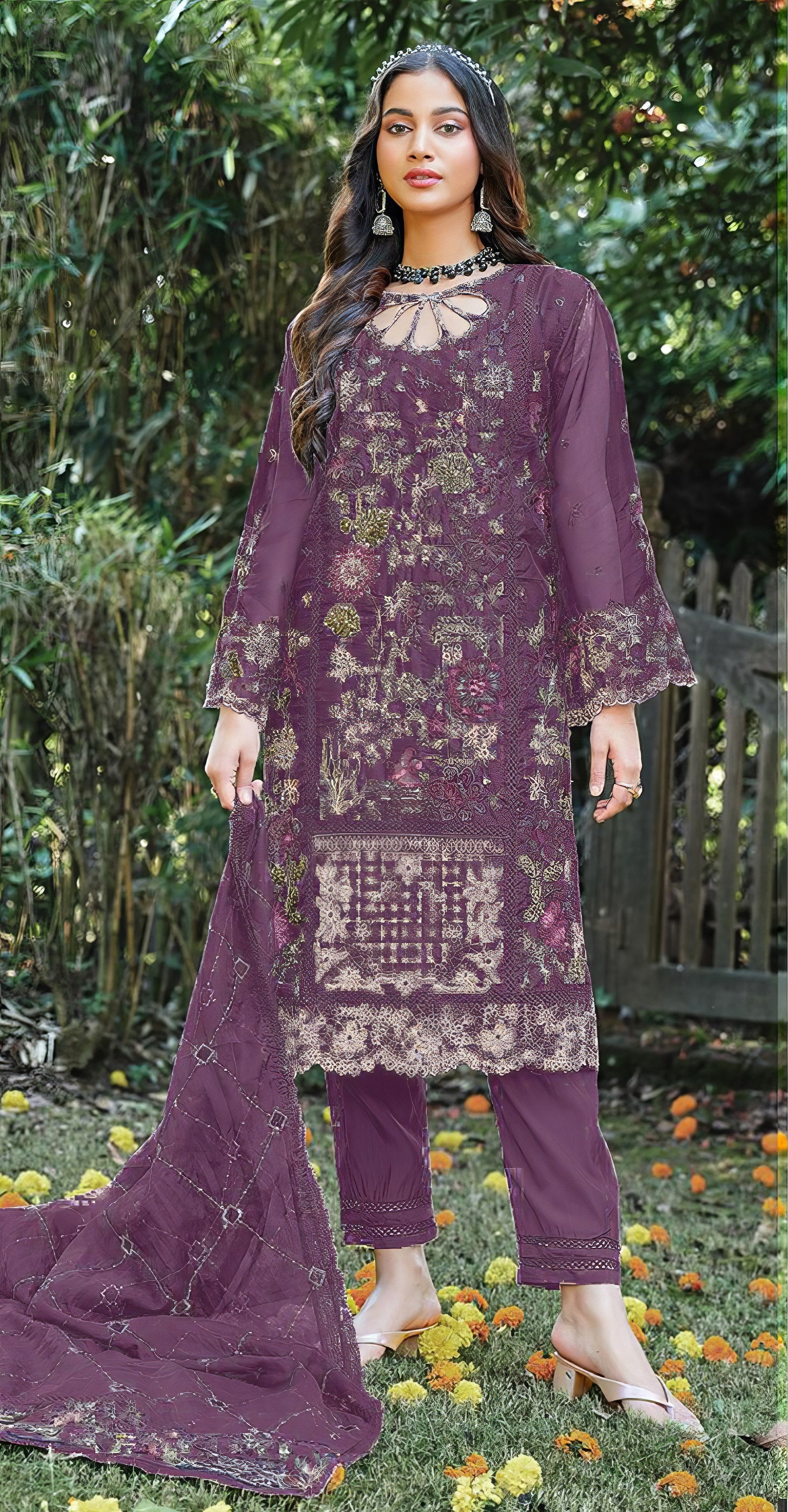 Organza Dream Embroidered Pakistani suit LXPK0035