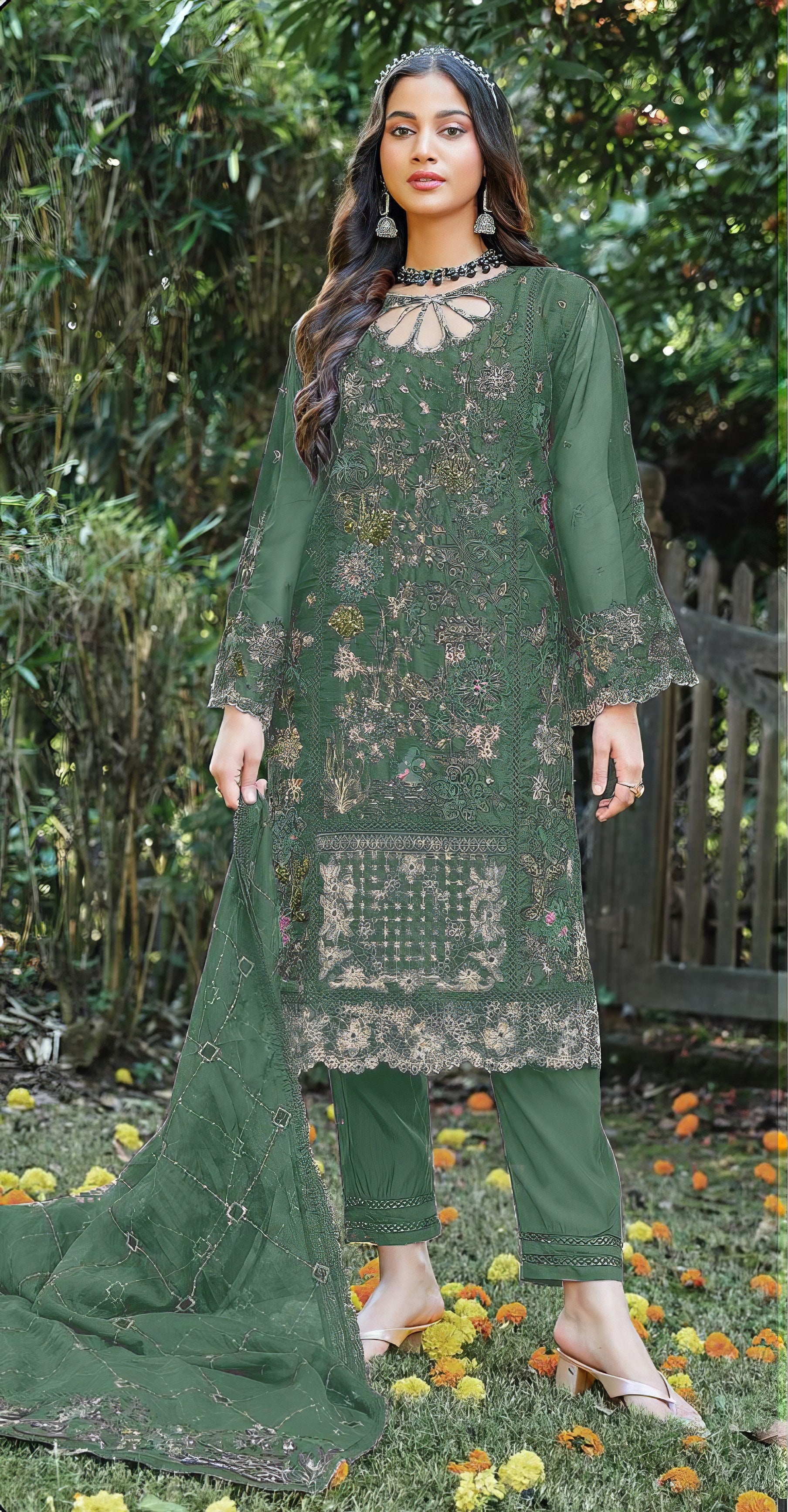Organza Dream Embroidered Pakistani suit LXPK0035