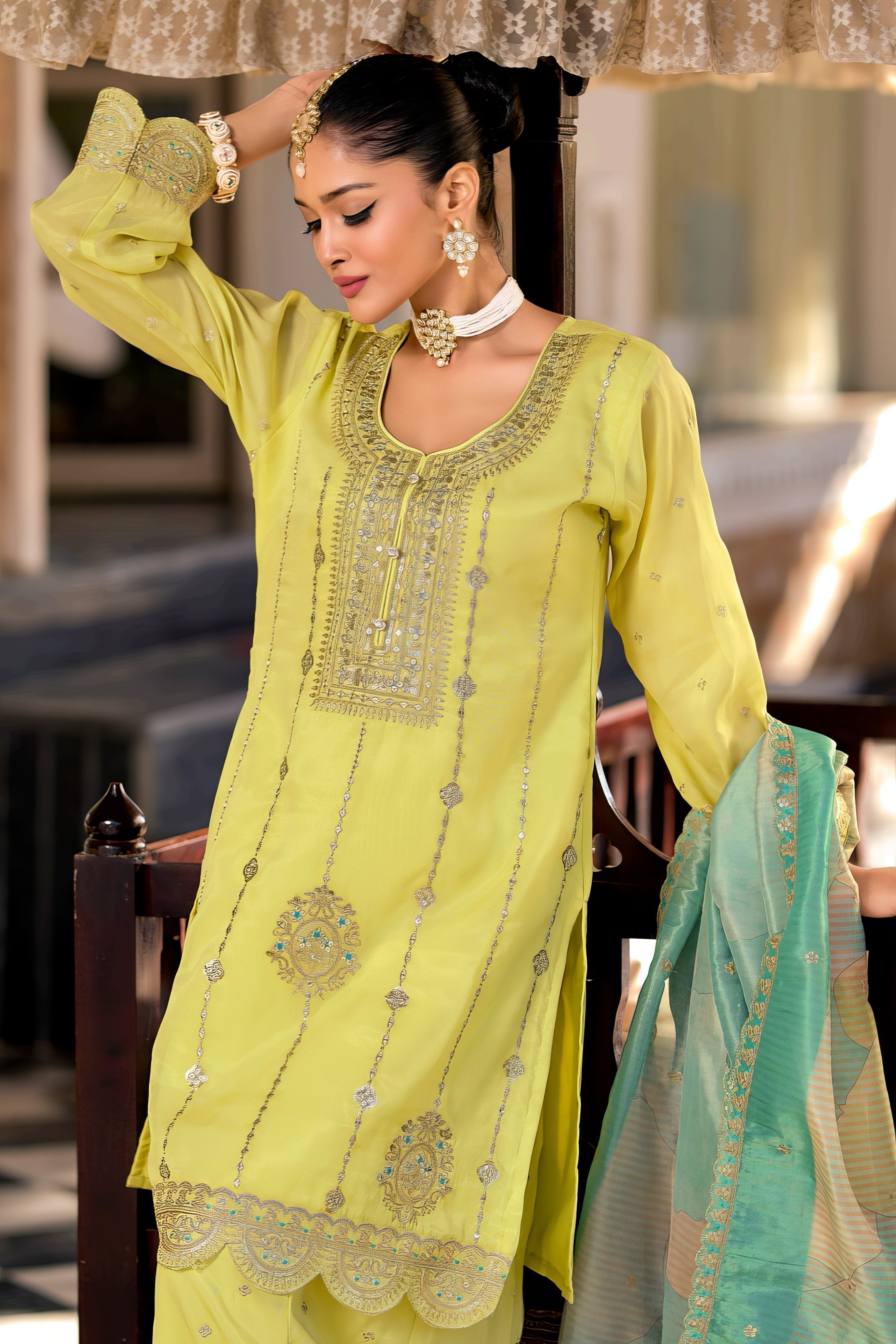 Simaya Embroidered  Sharara LXSR0079
