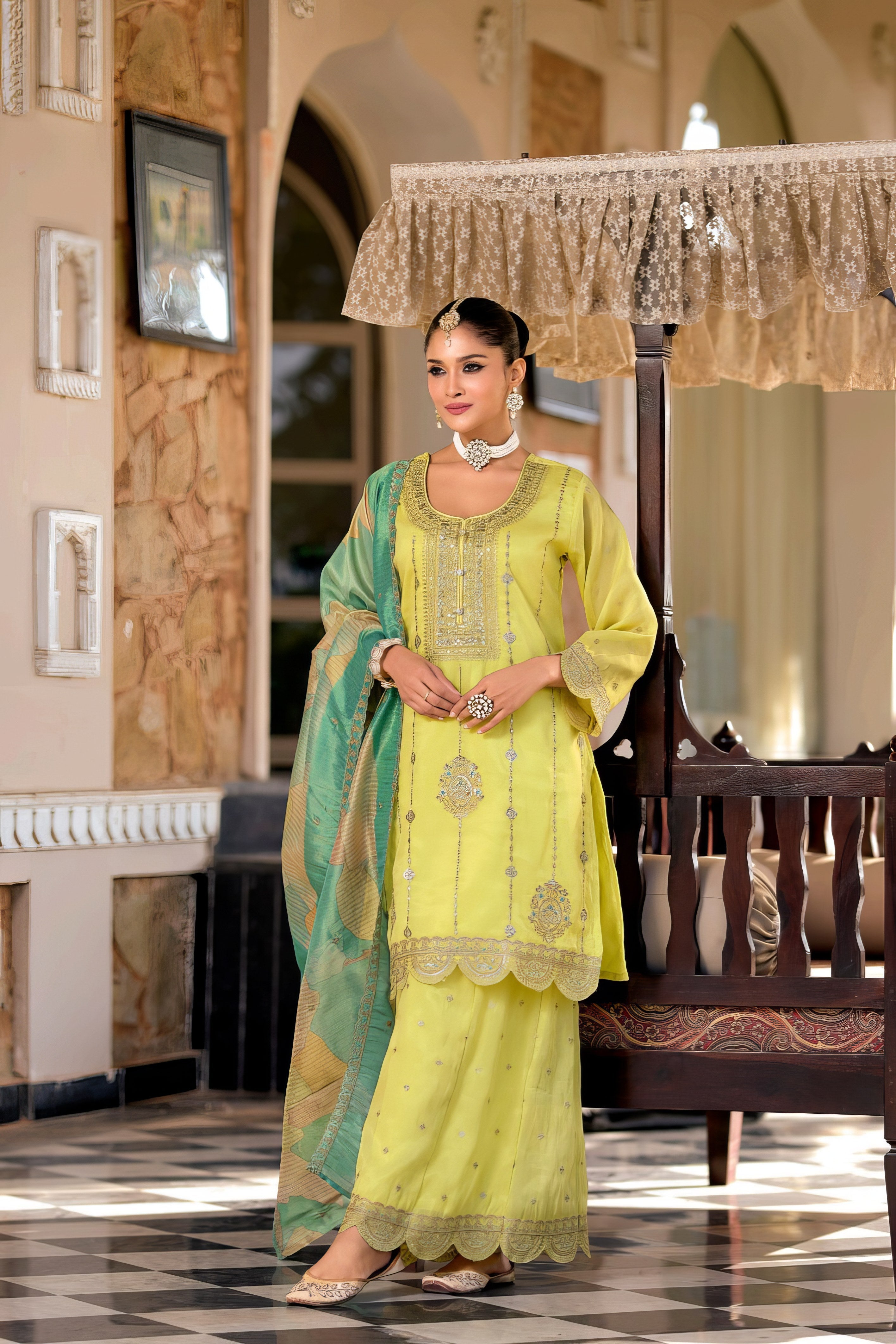 Simaya Embroidered  Sharara LXSR0079