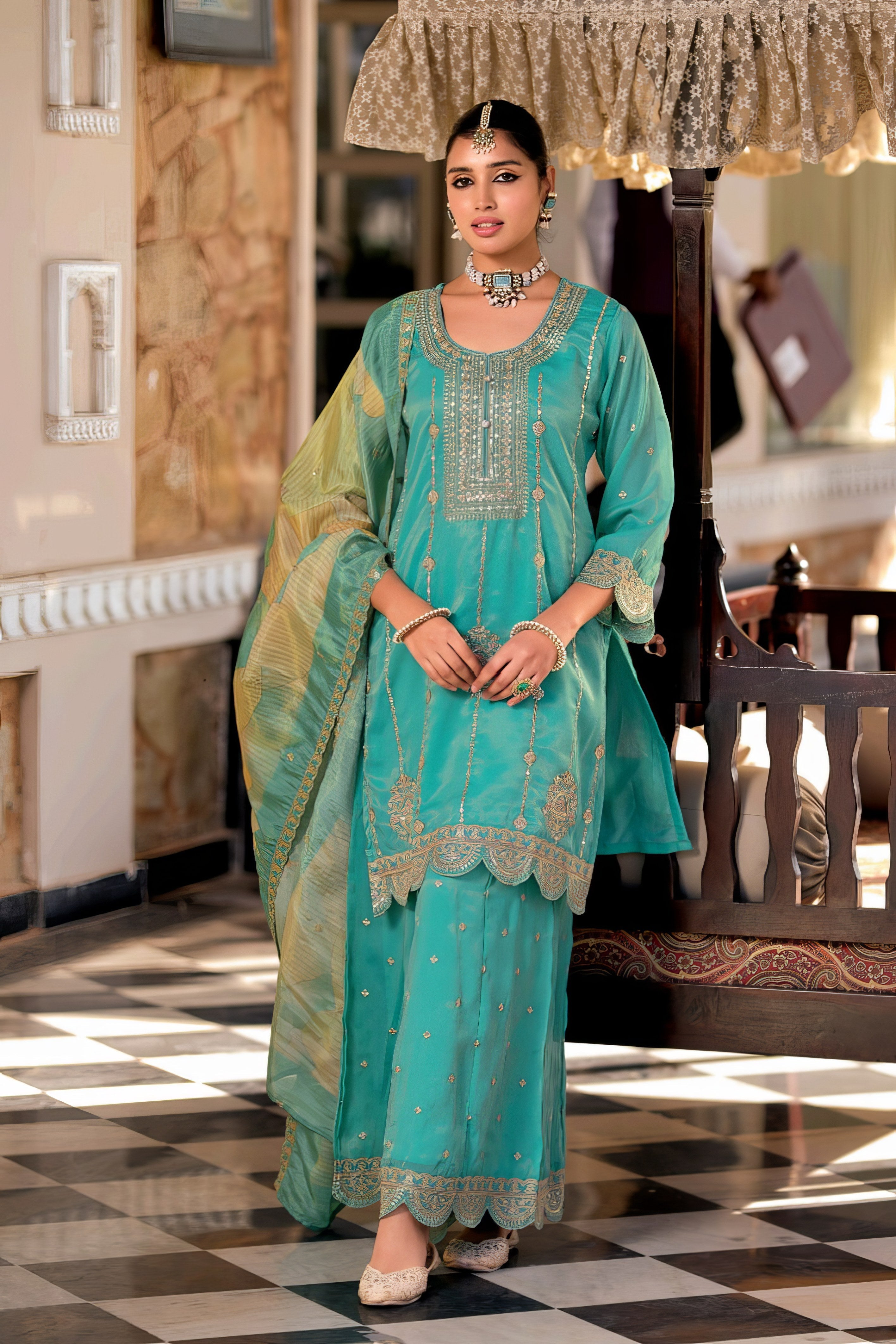 Simaya Embroidered  Sharara LXSR0079