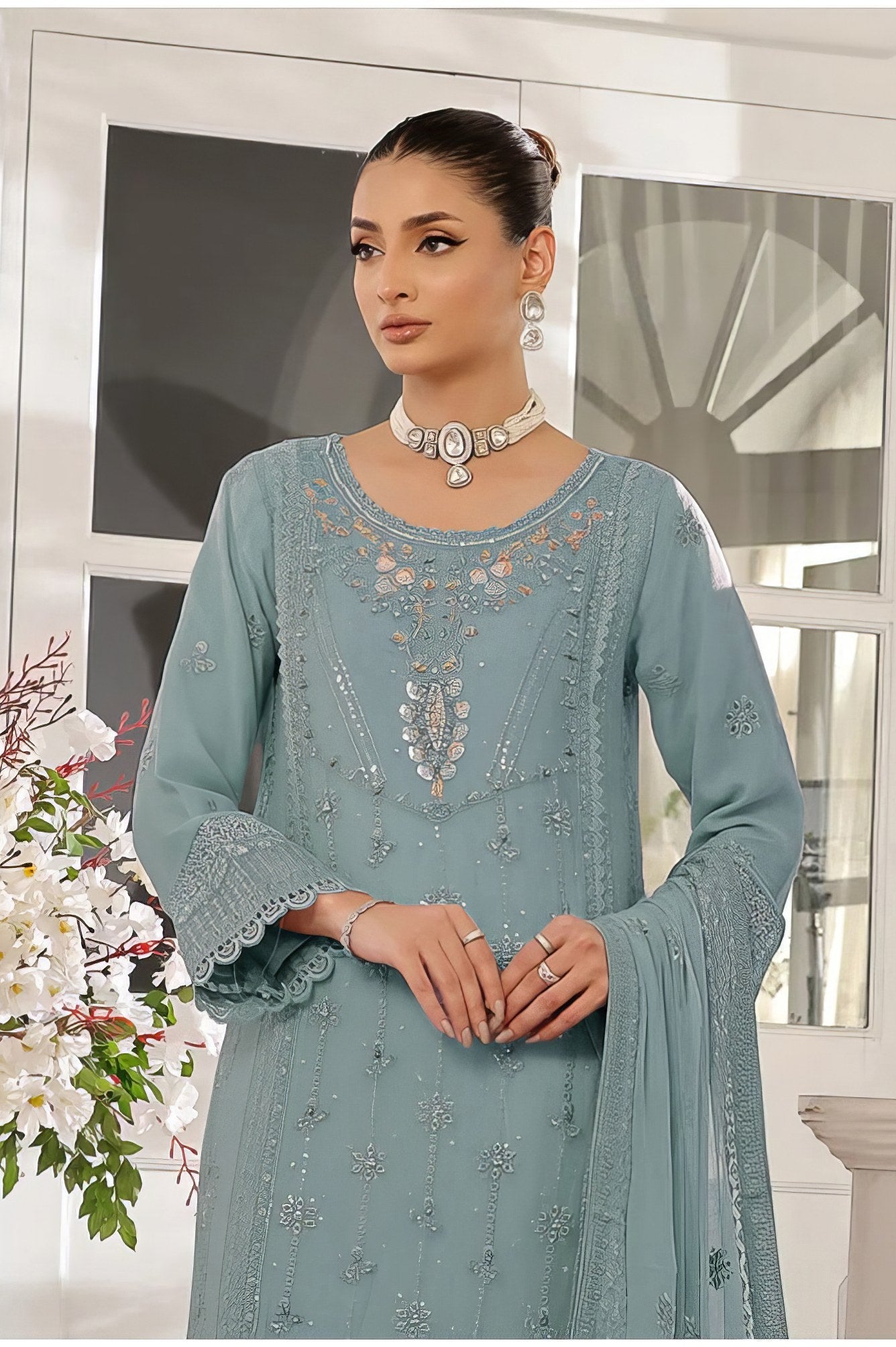Organza Dream Embroidered Pakistani suit LXPK0034