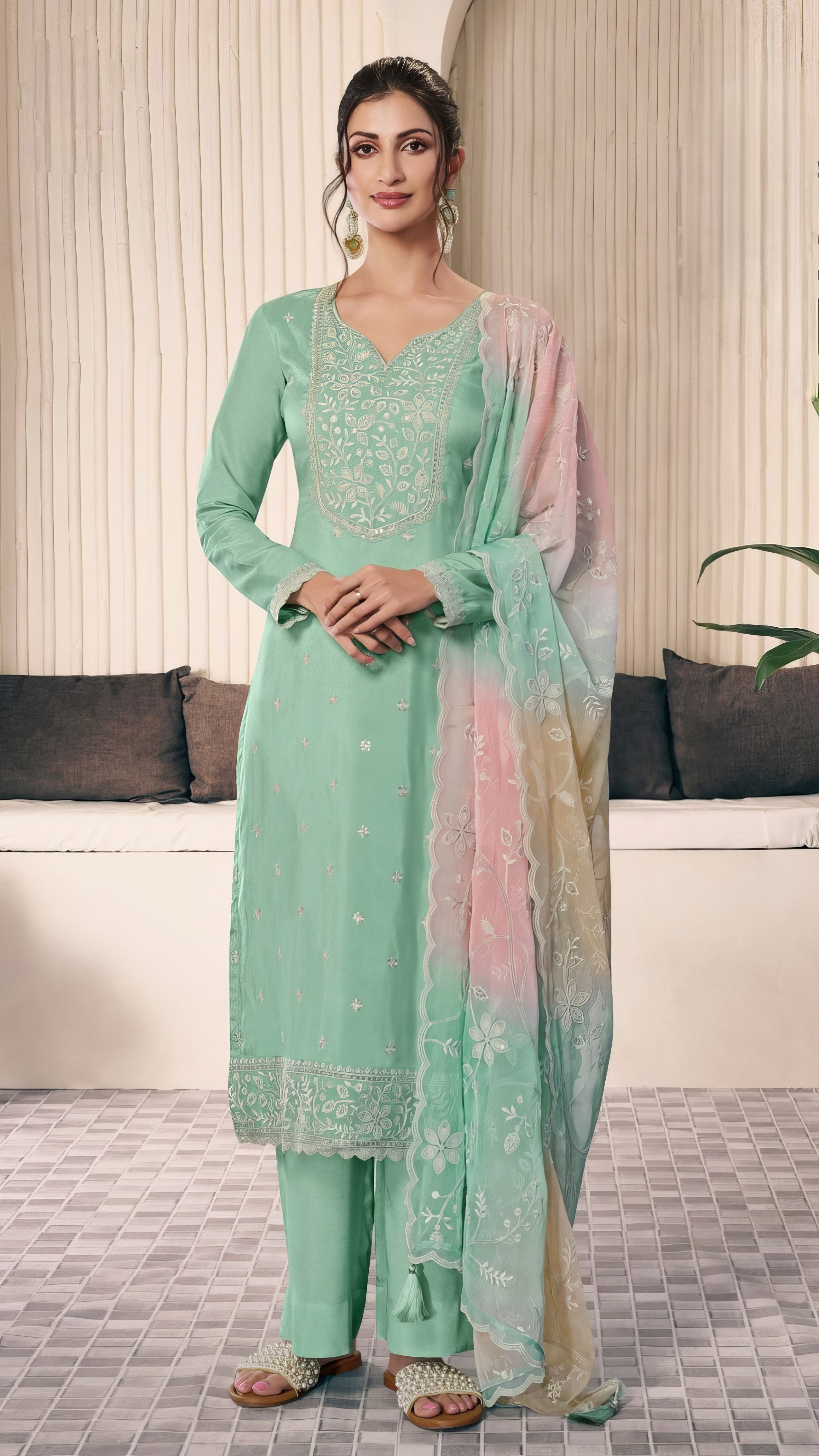 Threaded Radiance Ethnic Suit EAST0029