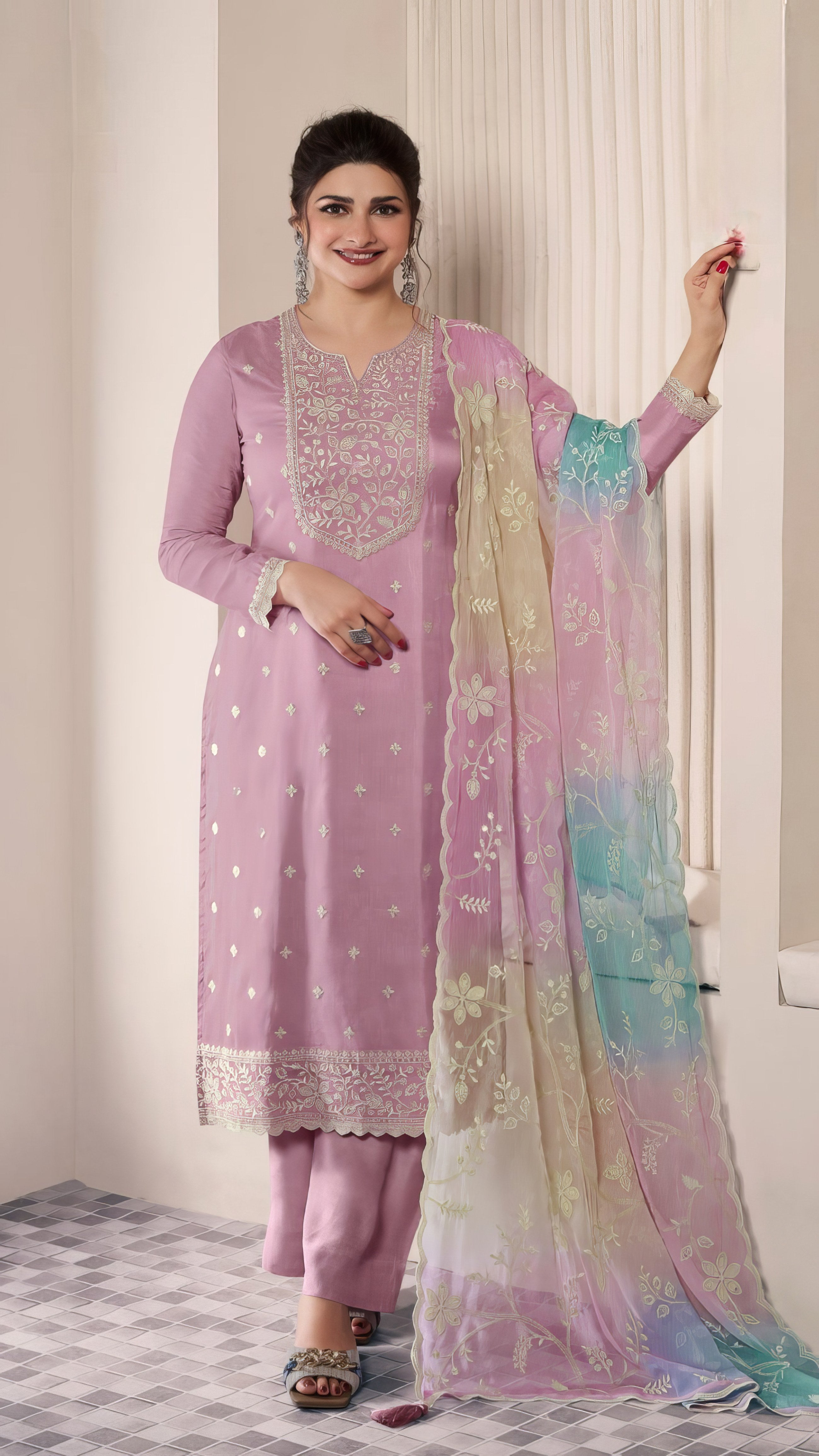 Threaded Radiance Ethnic Suit EAST0029