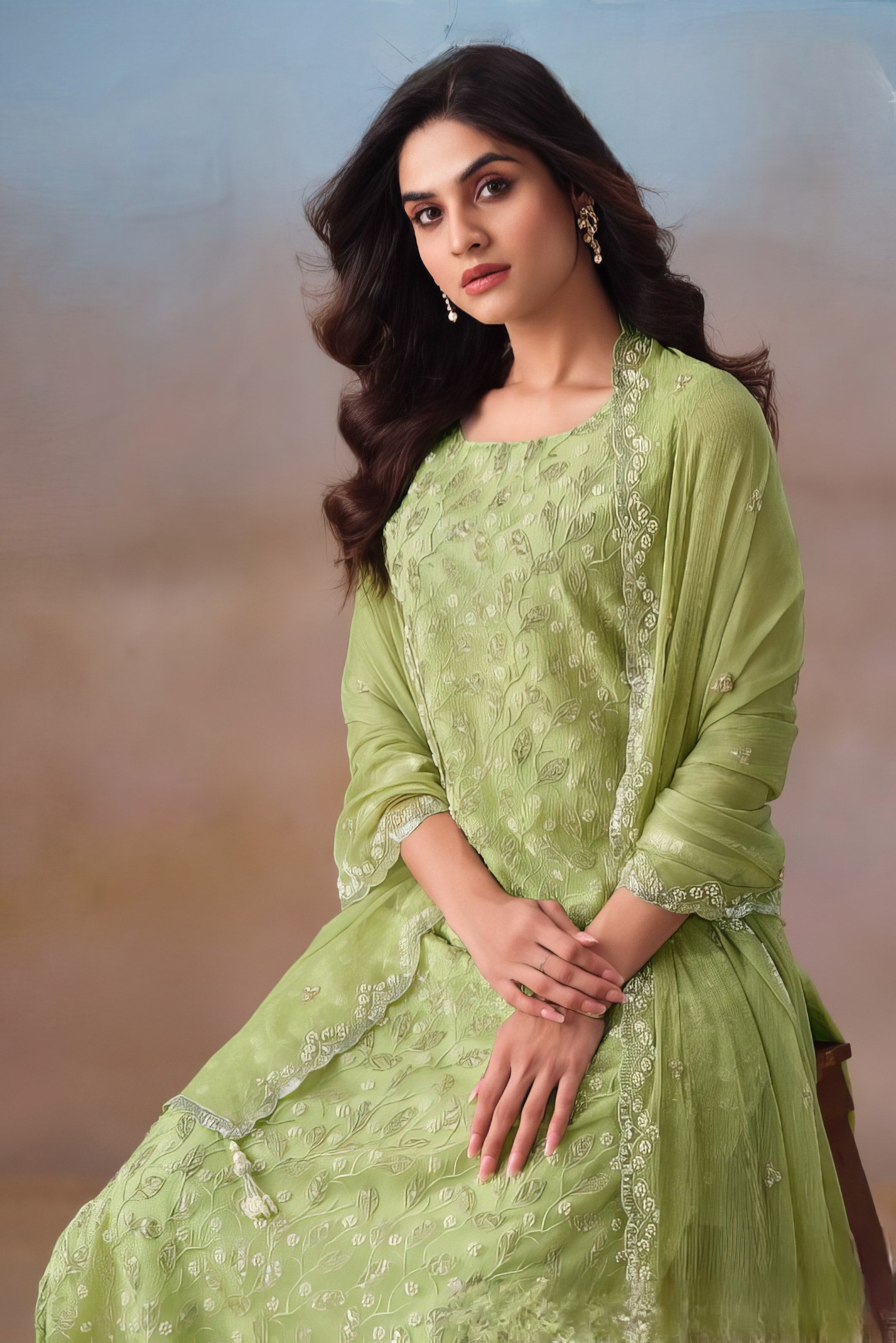 Chiffon Grace Ensemble Luxury Suit LXST0030