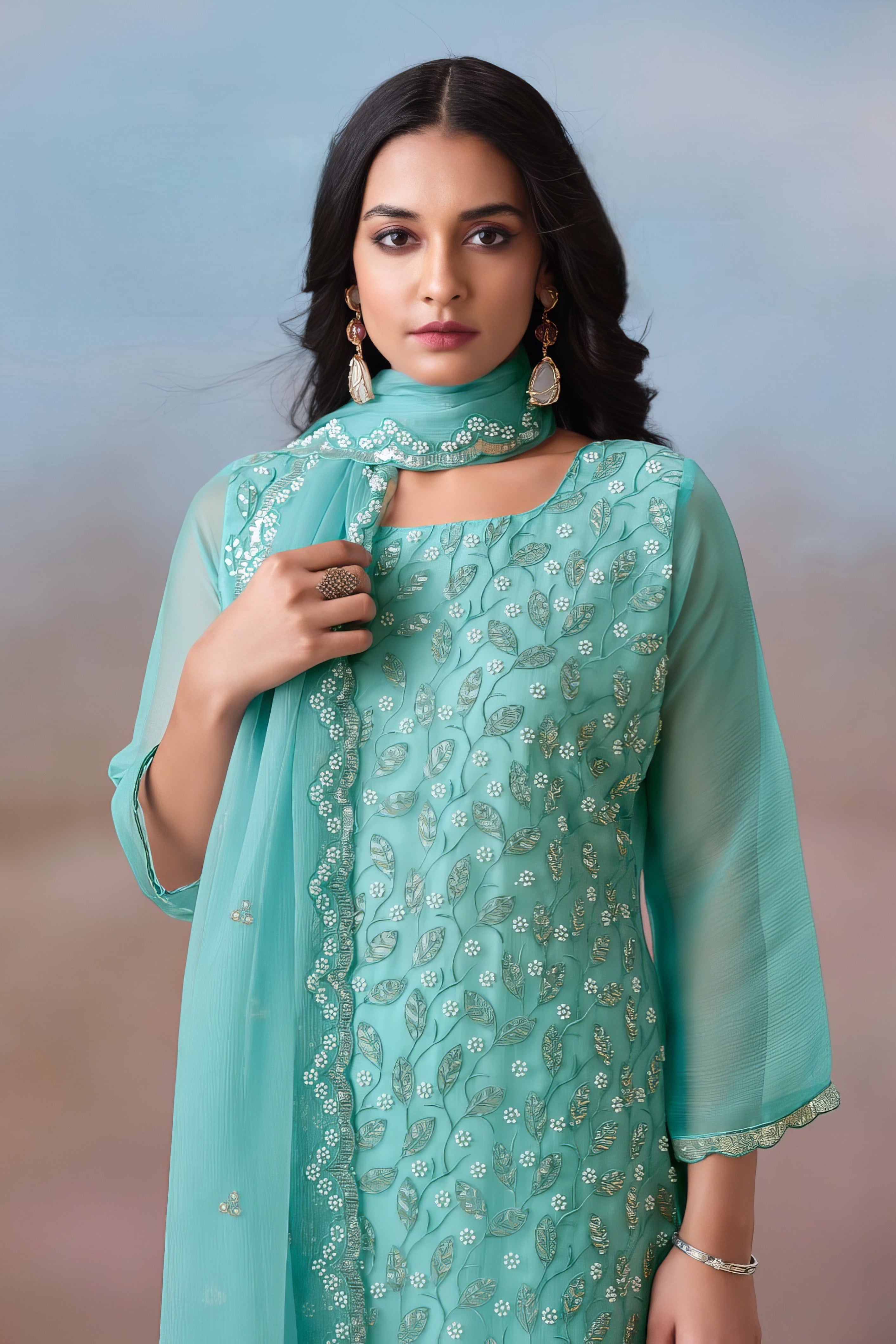 Chiffon Grace Ensemble Luxury Suit LXST0030