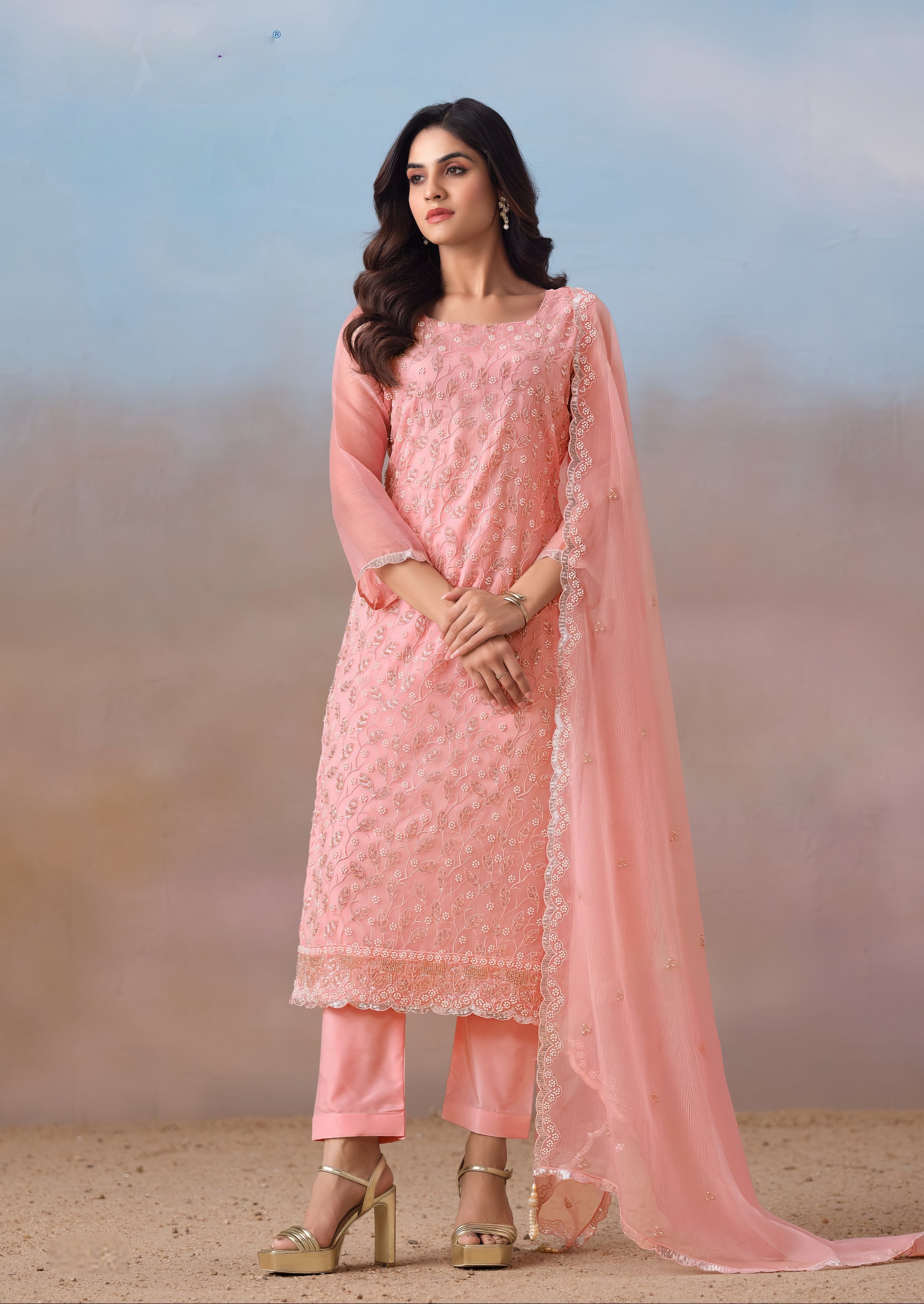 Chiffon Grace Ensemble Luxury Suit LXST0030