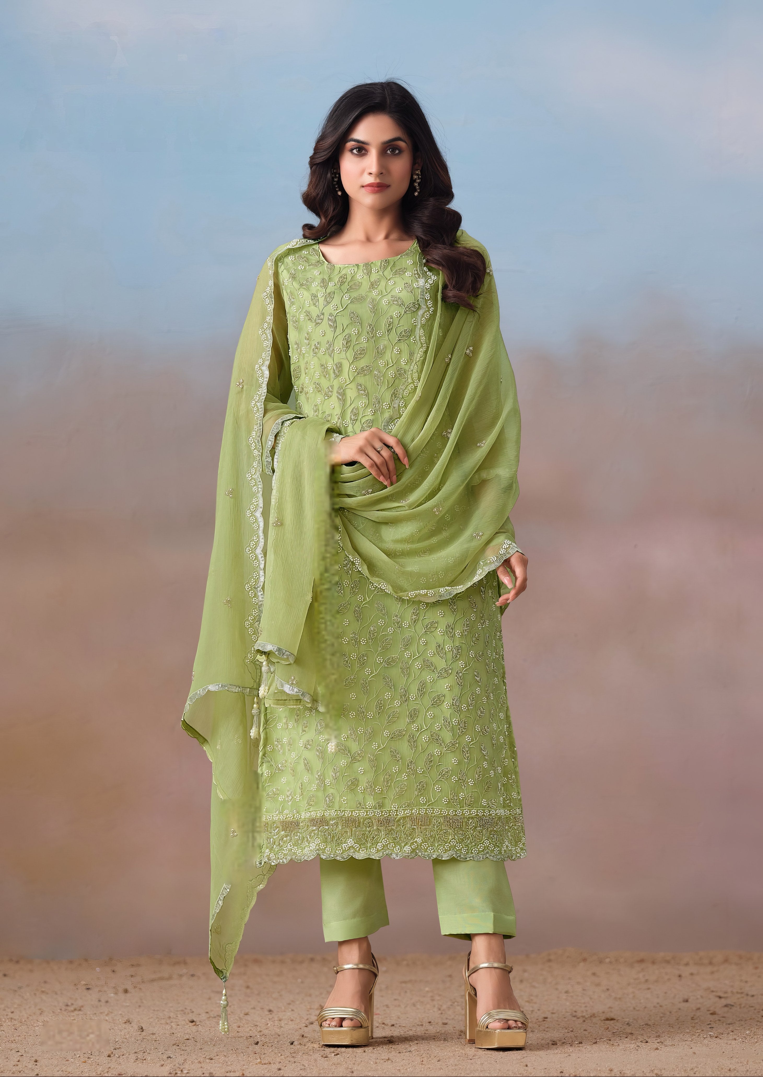 Chiffon Grace Ensemble Luxury Suit LXST0030