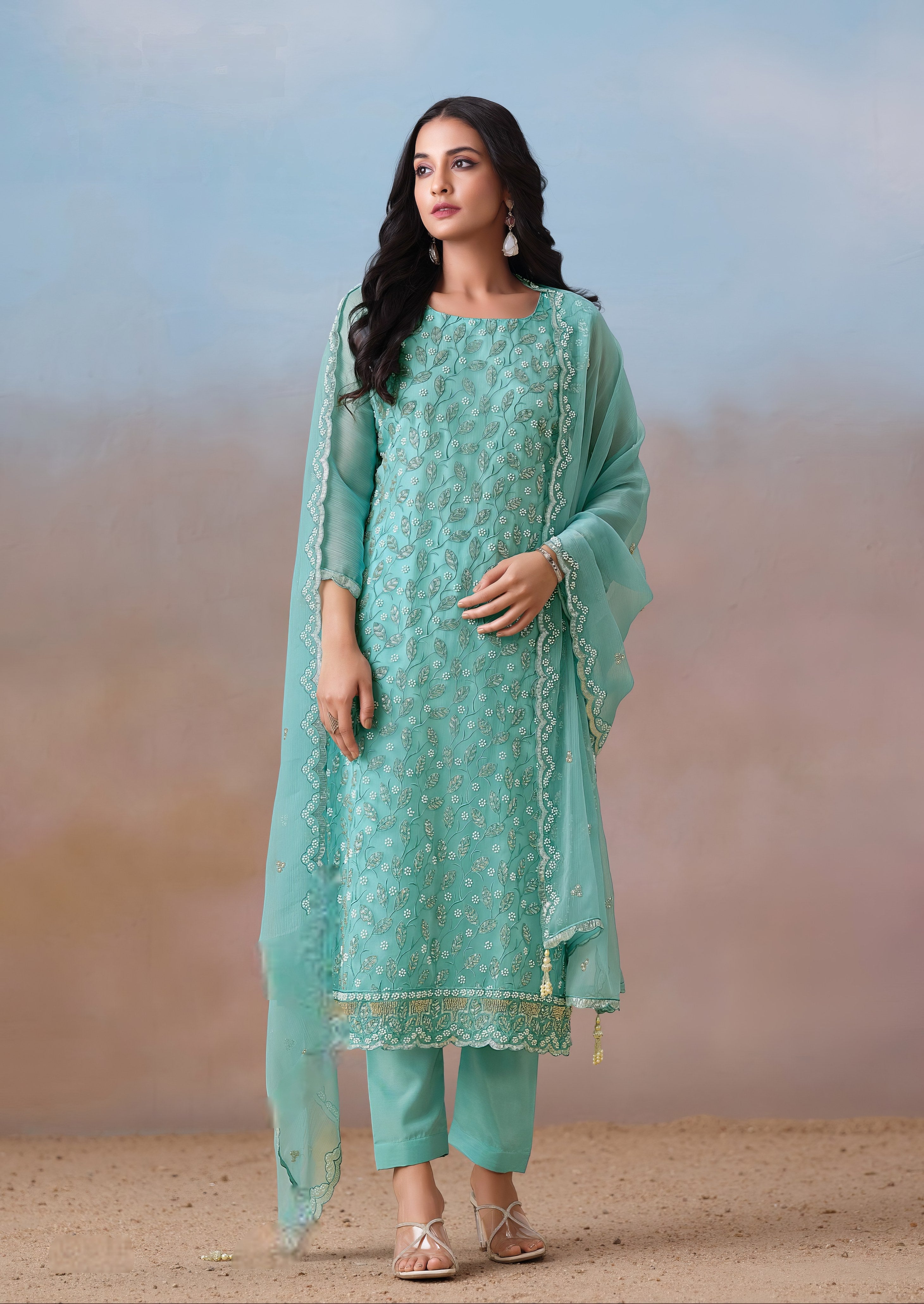 Chiffon Grace Ensemble Luxury Suit LXST0030