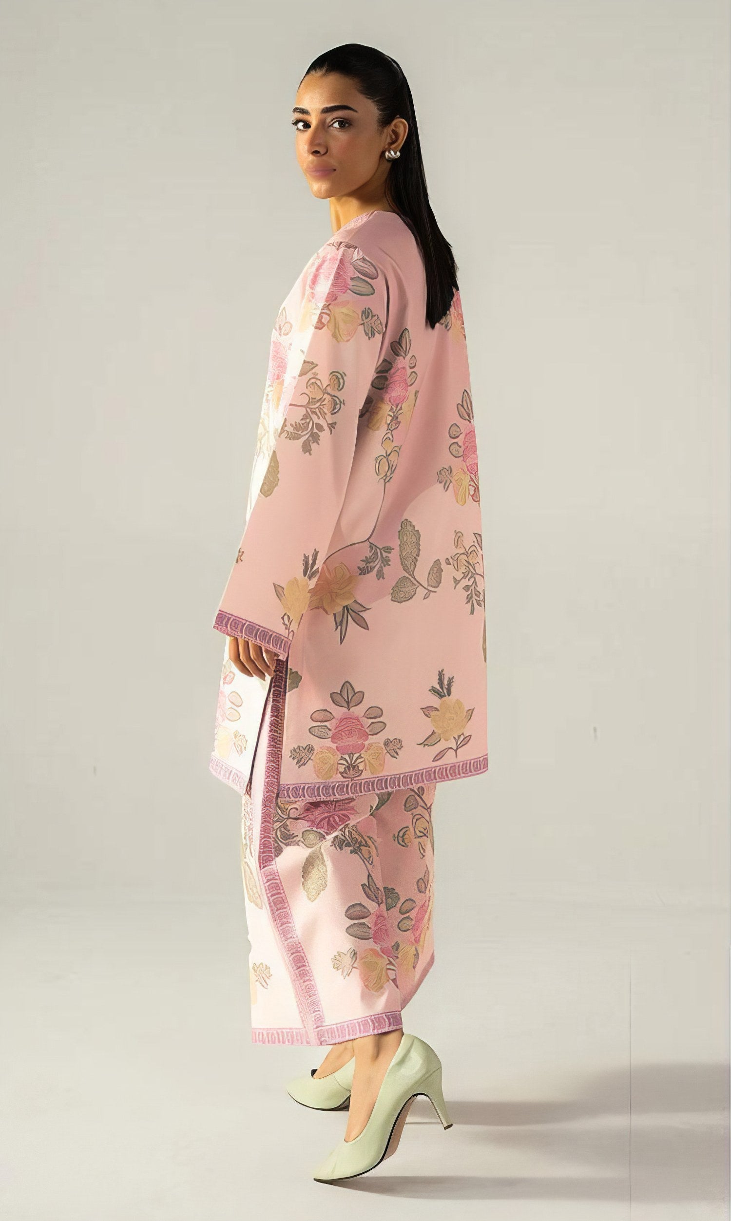 Pink Colour Floral Printed CO'ORD SET CD0006
