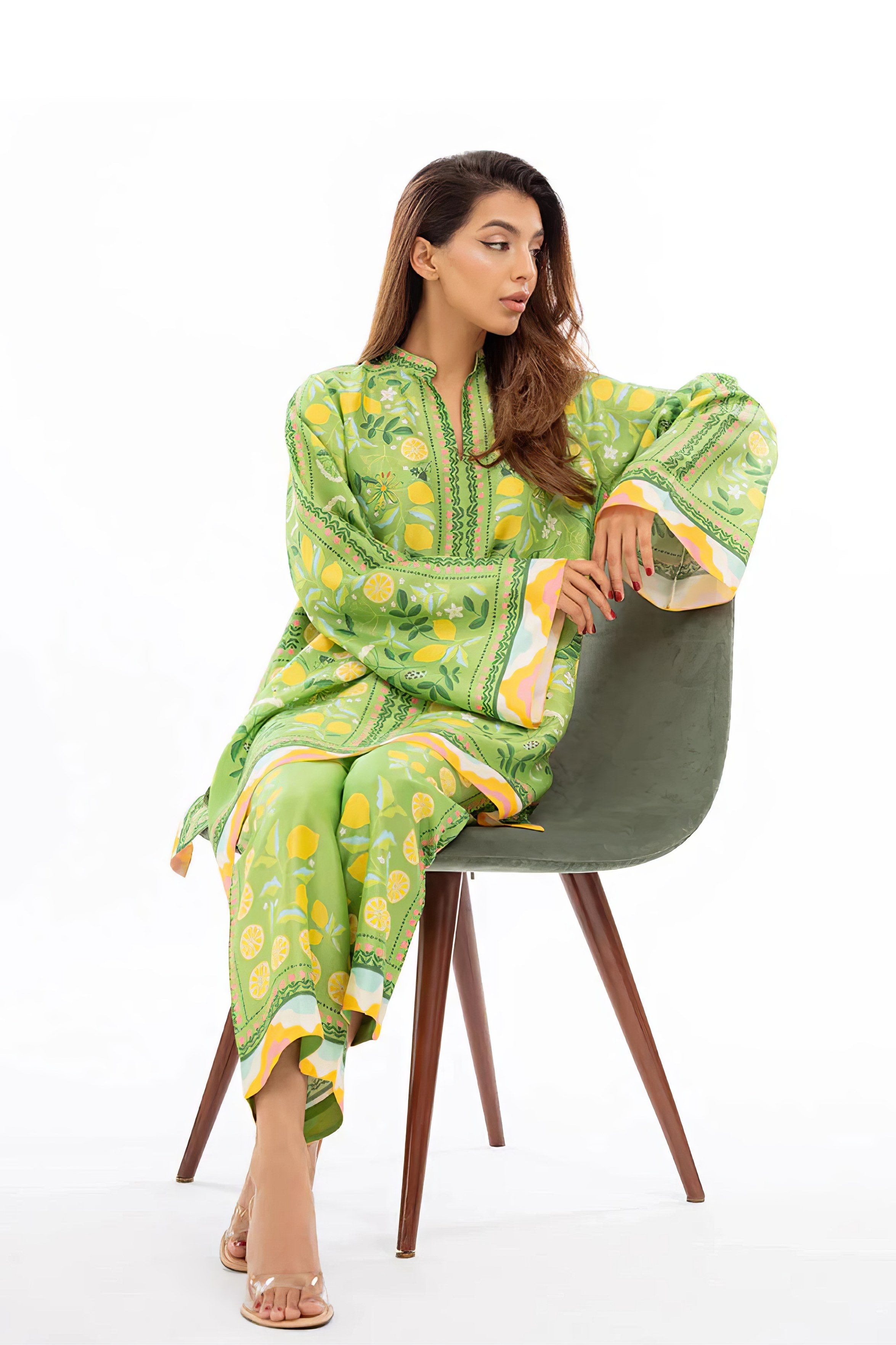 Green Colour Floral CO'ORD SET CD0027