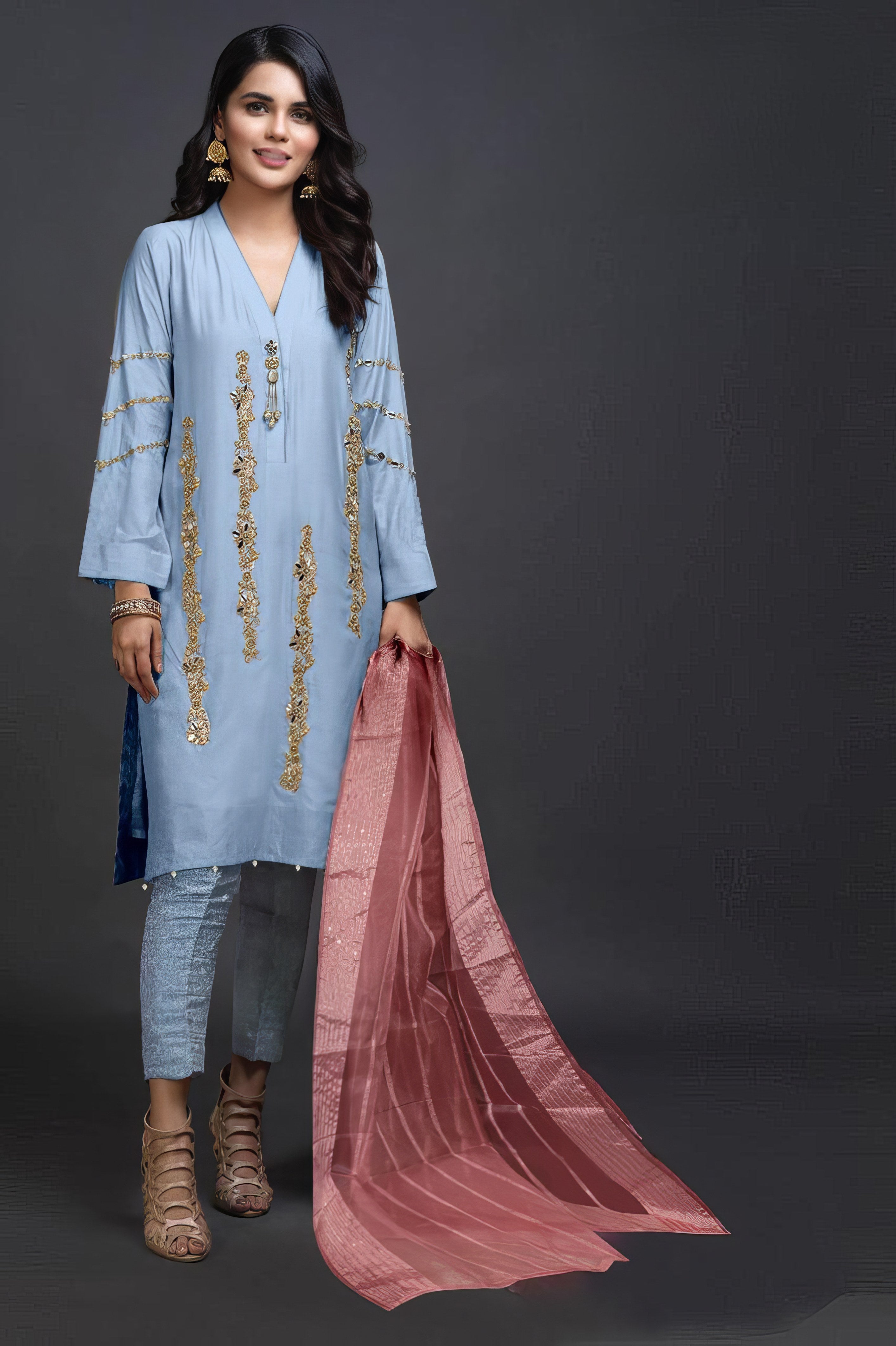 Gulnaar Blush +Pakistani Suit LXPK0061