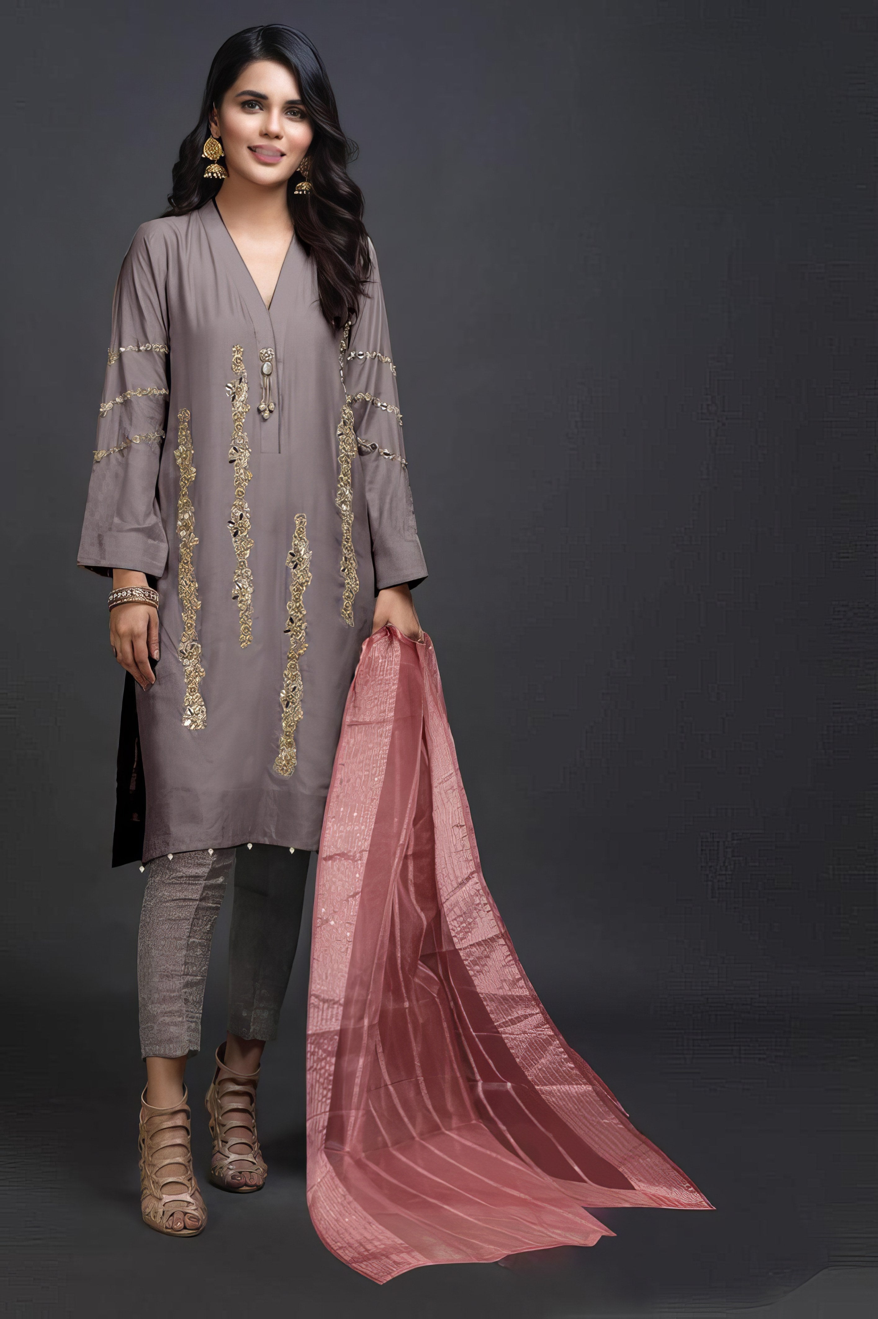 Gulnaar Blush +Pakistani Suit LXPK0061