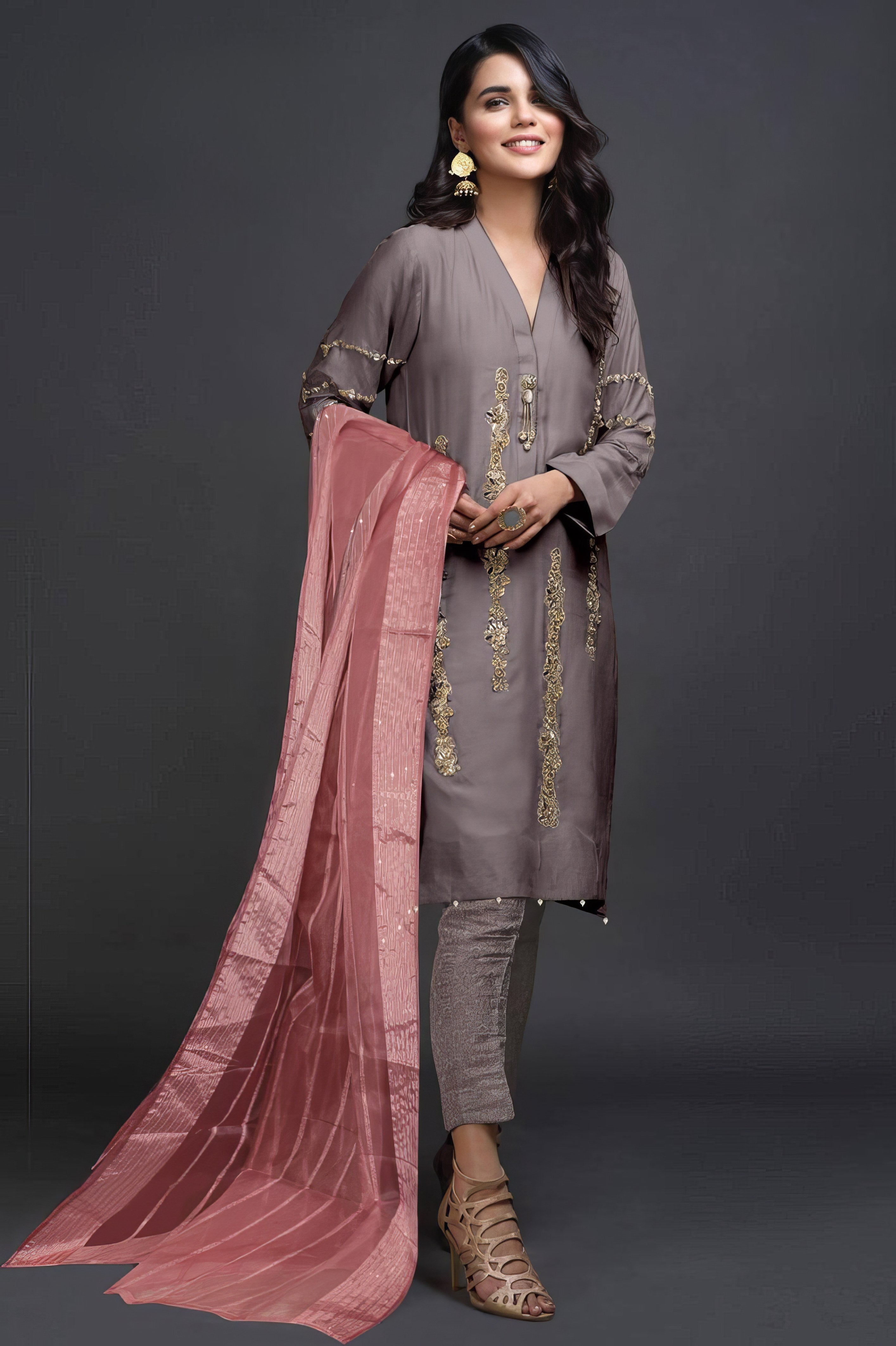Gulnaar Blush +Pakistani Suit LXPK0061
