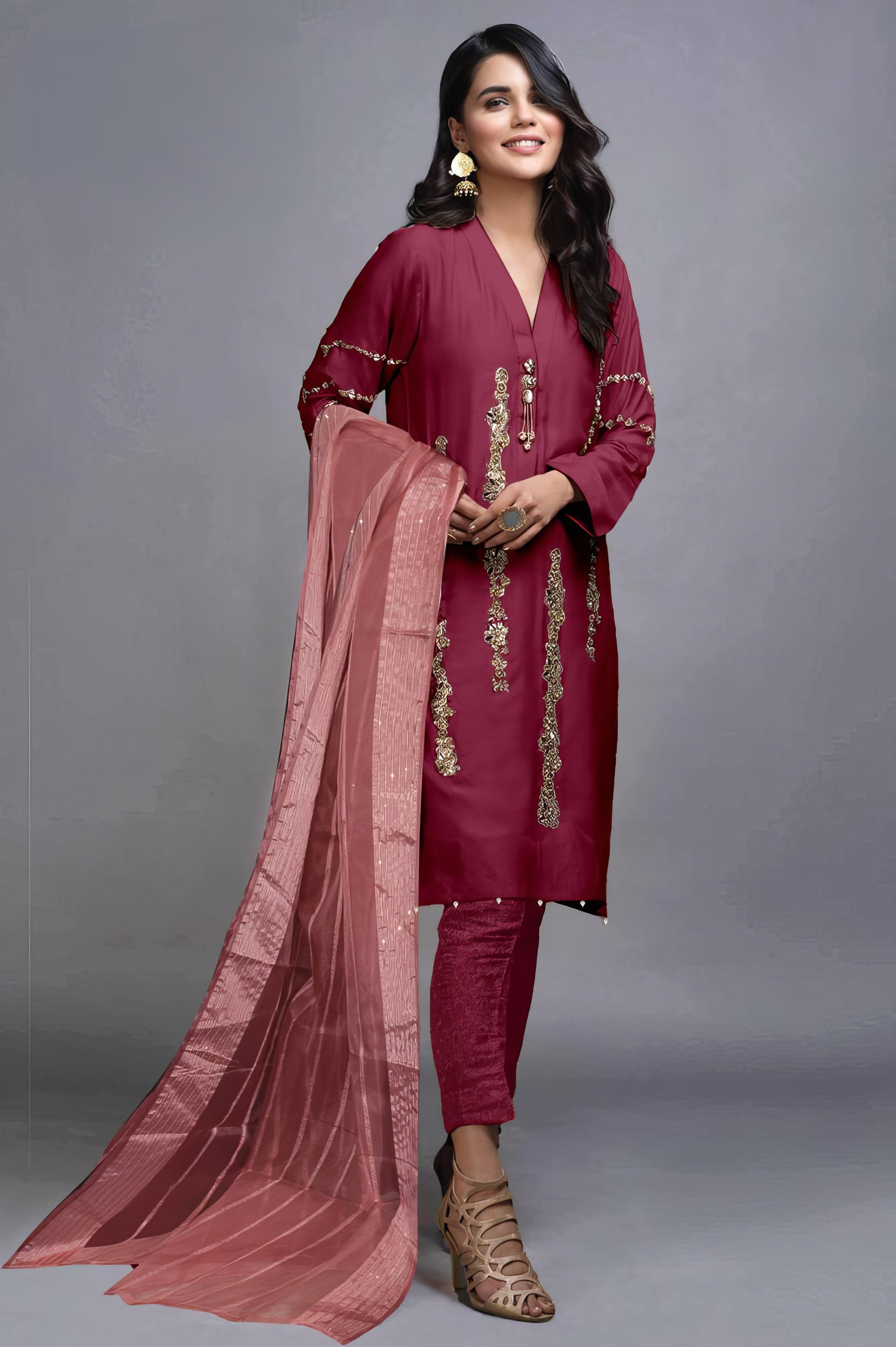 Gulnaar Blush +Pakistani Suit LXPK0061