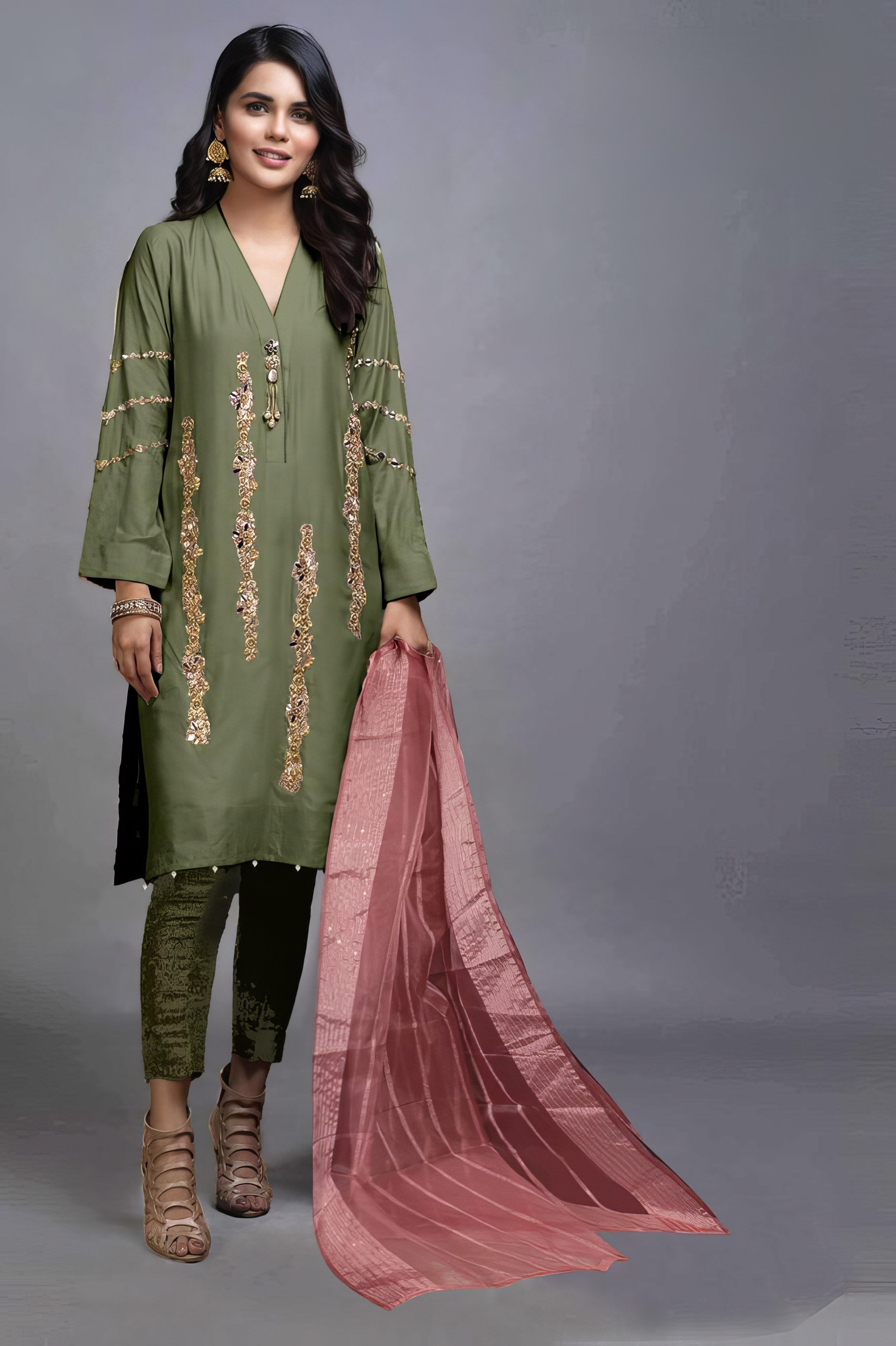 Gulnaar Blush +Pakistani Suit LXPK0061