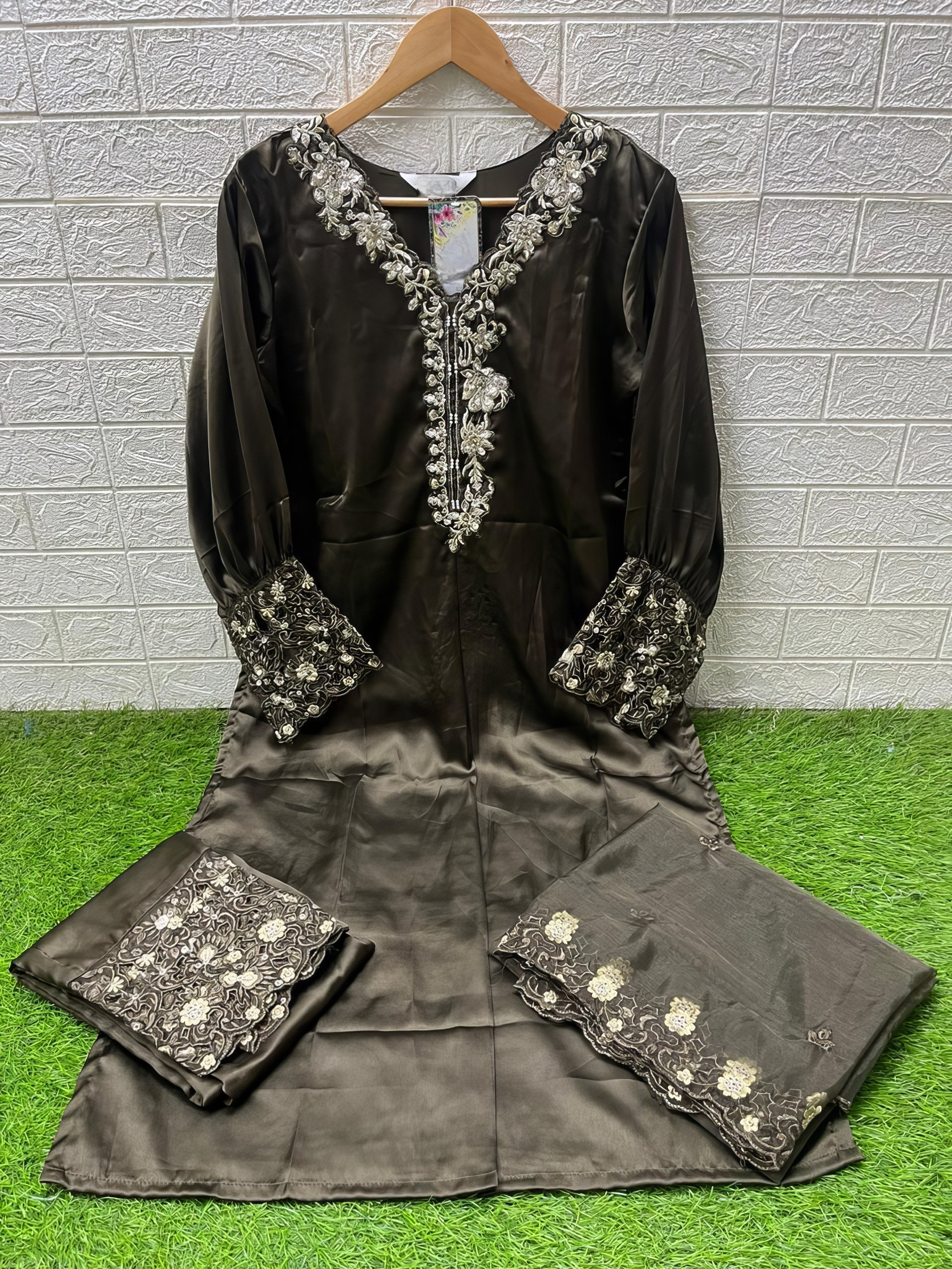 Sahiba Embroidered Satin Pakistani Suit LXPK0070