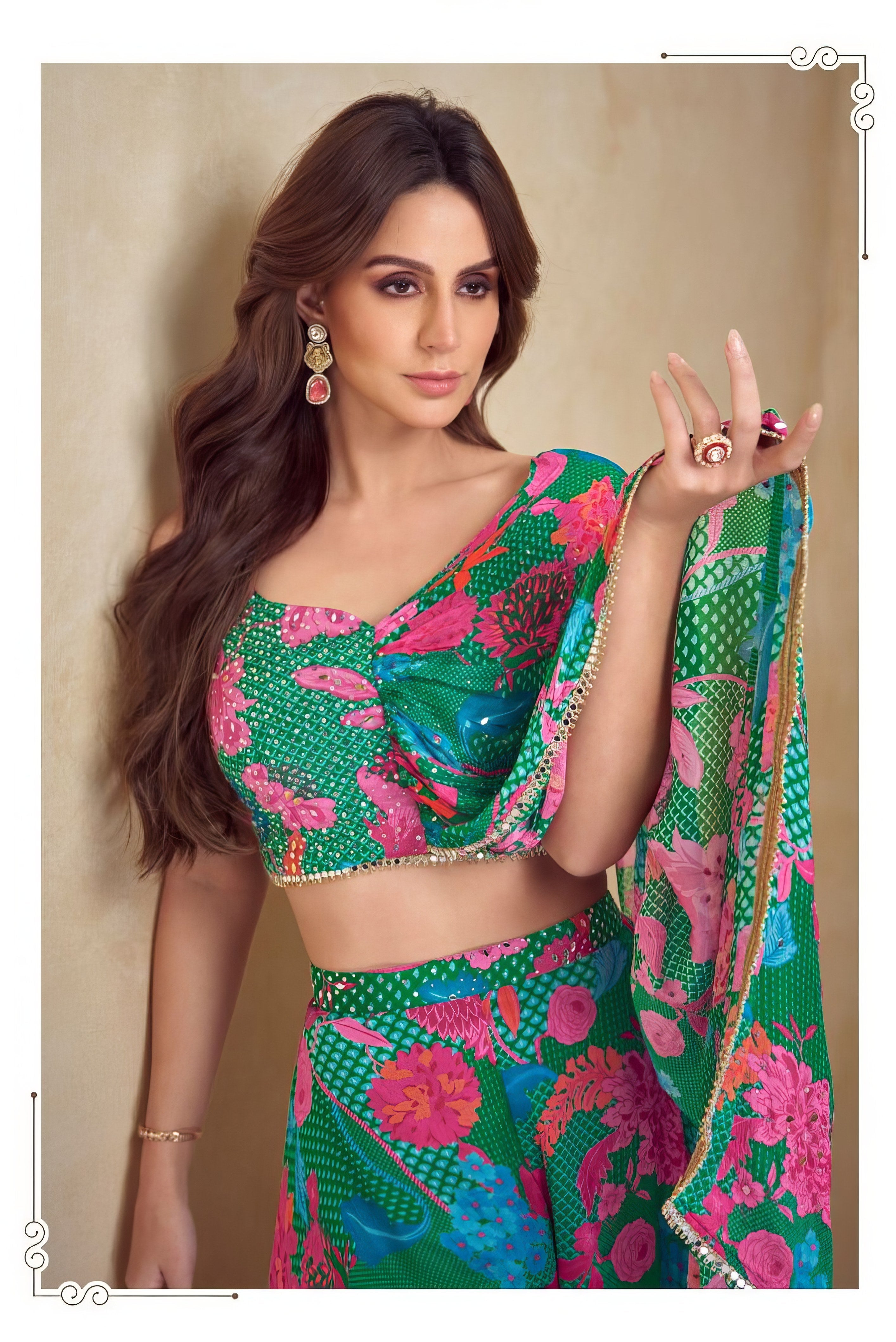 Floral Design Digital Printed Sharara LXSR0061