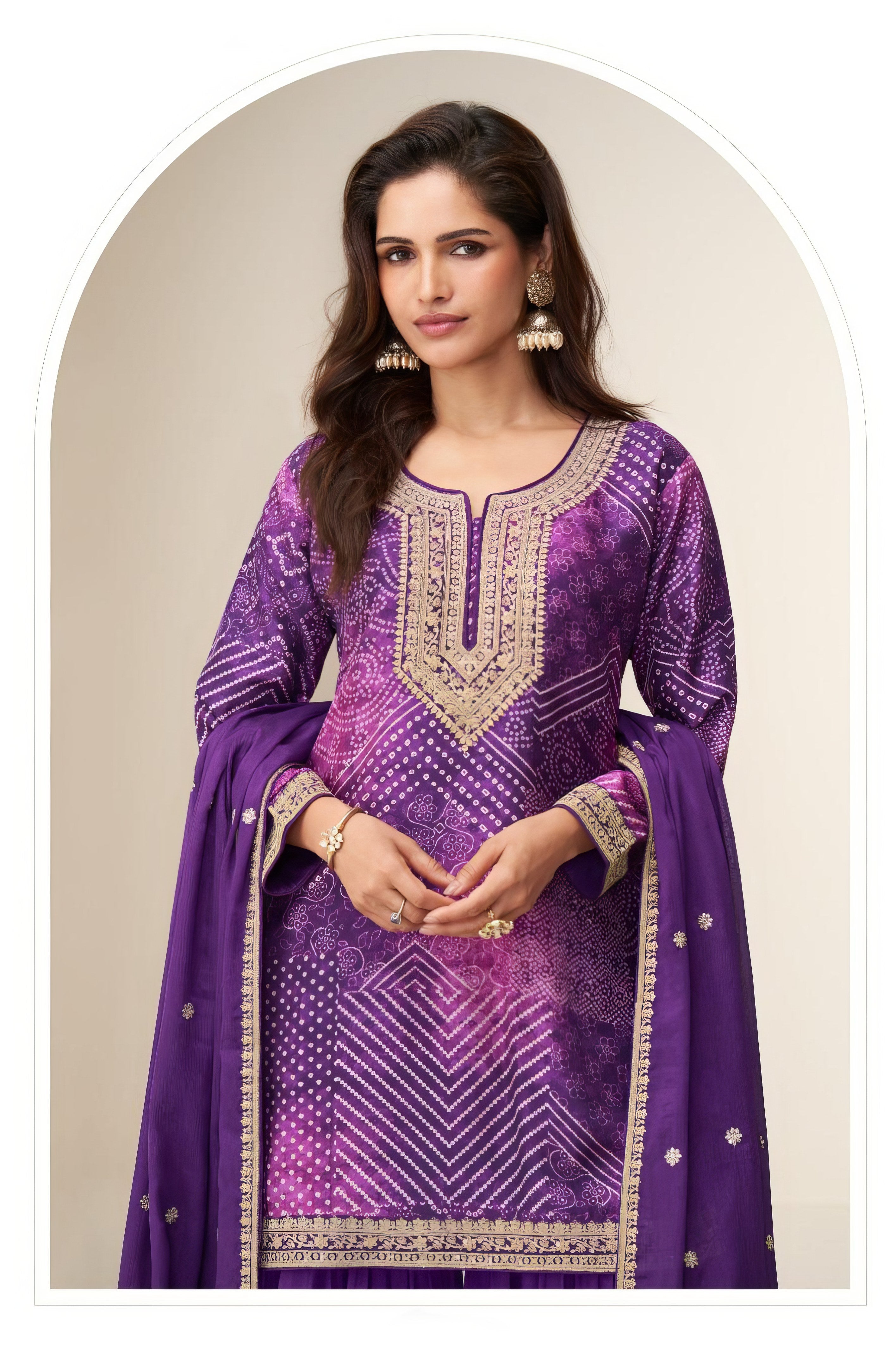 Premium Real Chinon Silk Sharara LXSR0080