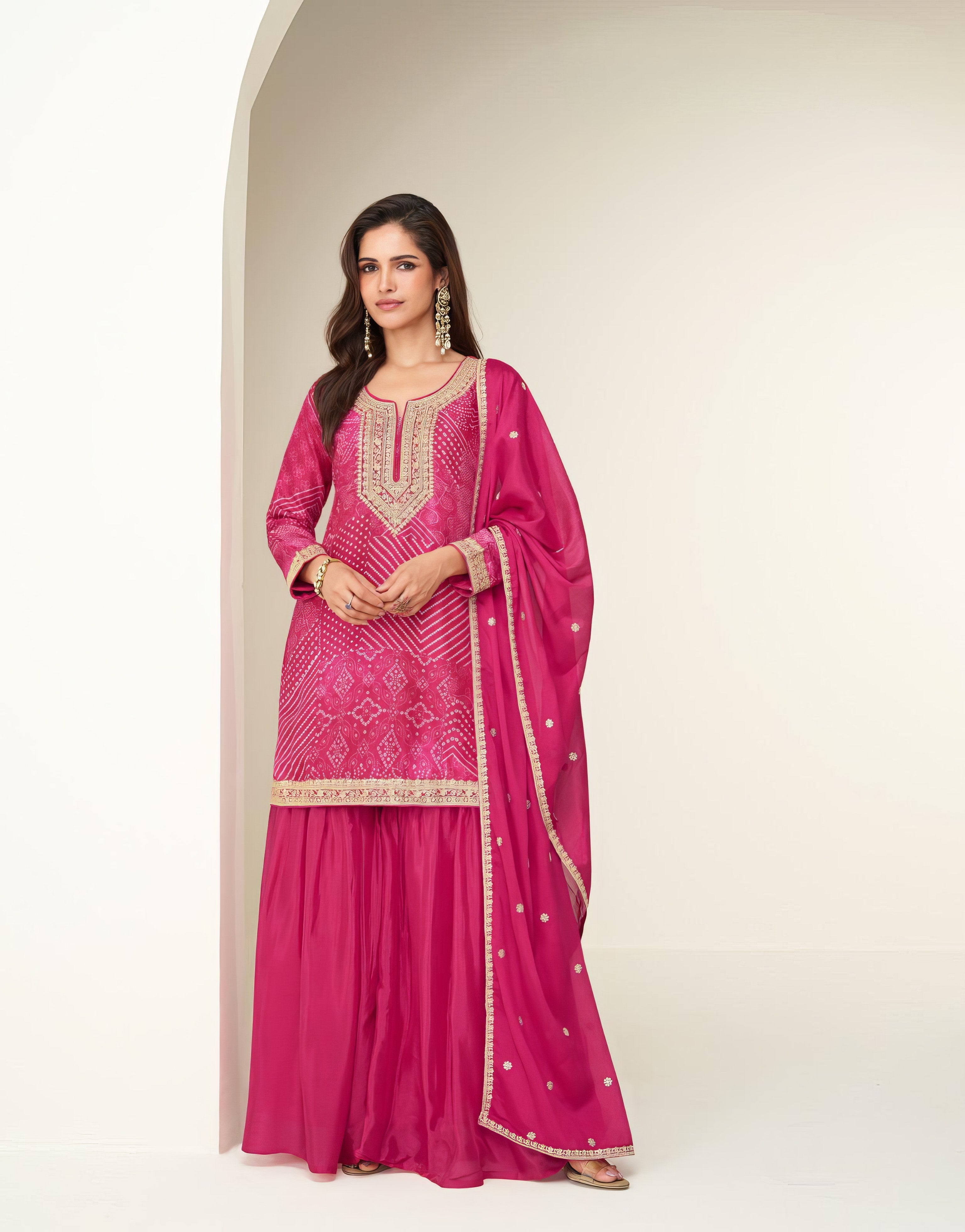 Premium Real Chinon Silk Sharara LXSR0080