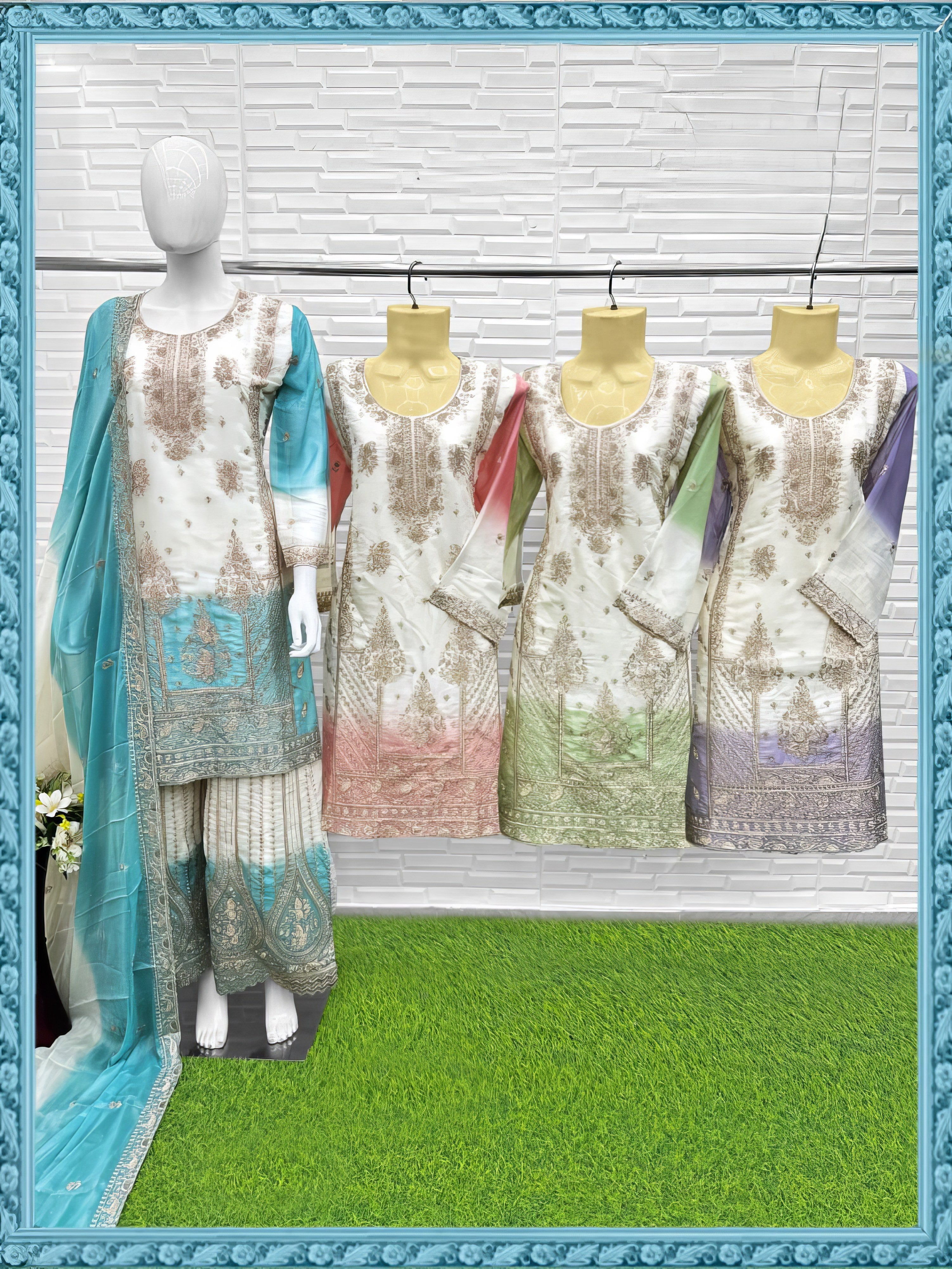 Two Tone Designer Sharara LXSR0077