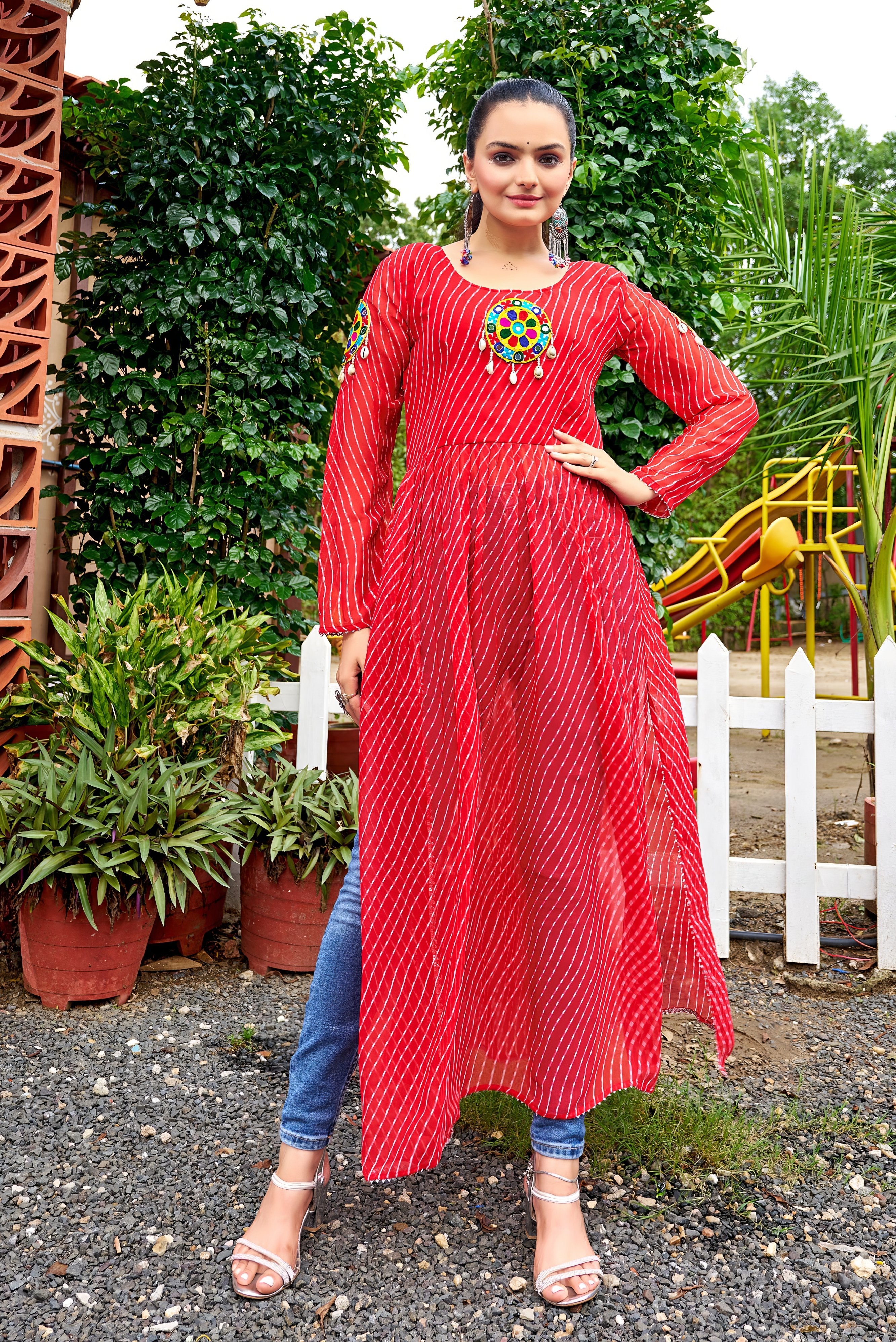 Vibrant Kutchi Bandhani Style Kurti NV0001